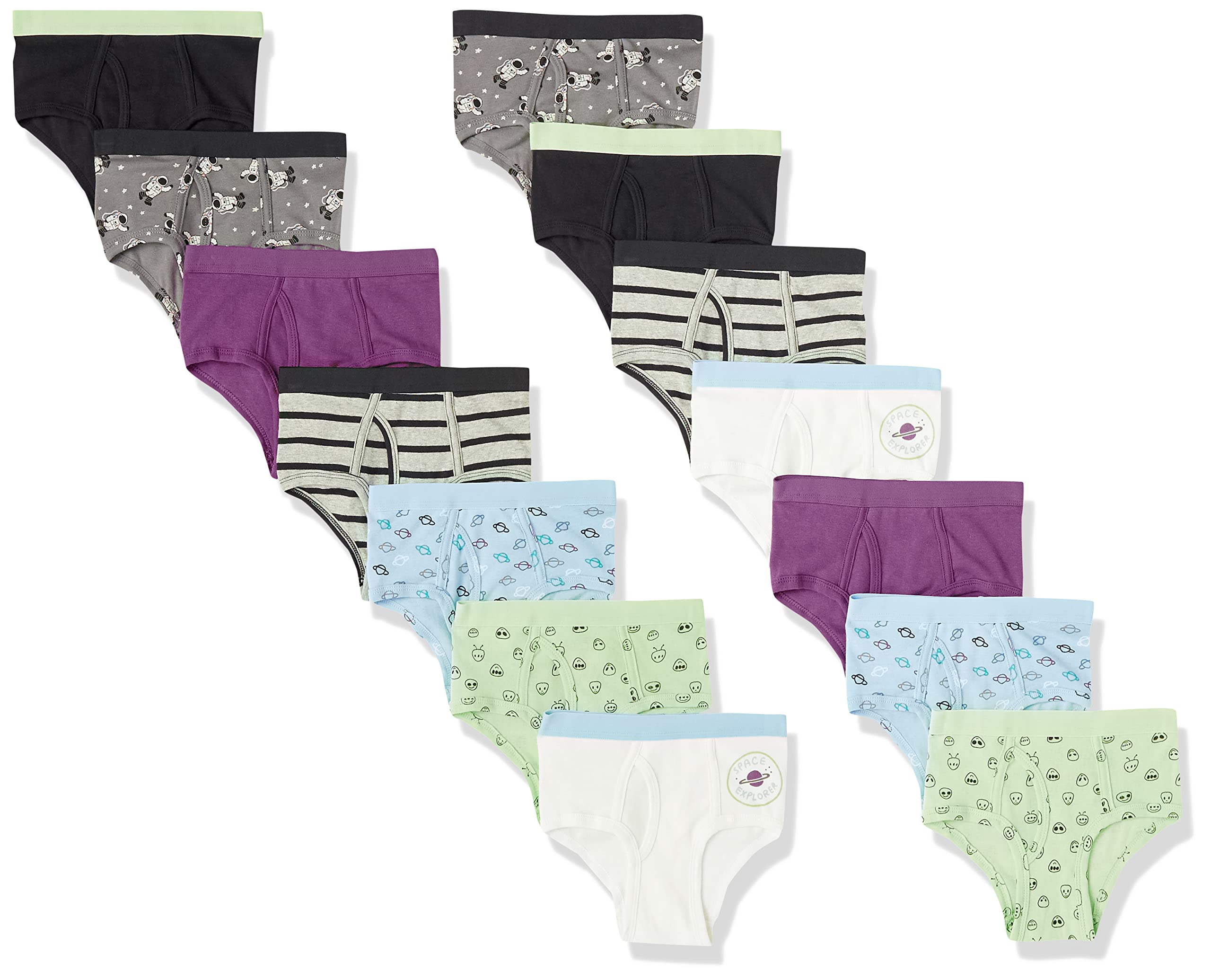 Amazon Essentials Boys' Cotton Briefs Underwear Multipack - Soft Comfortable Kids Underwear for Everyday Wear, School & Playtime
