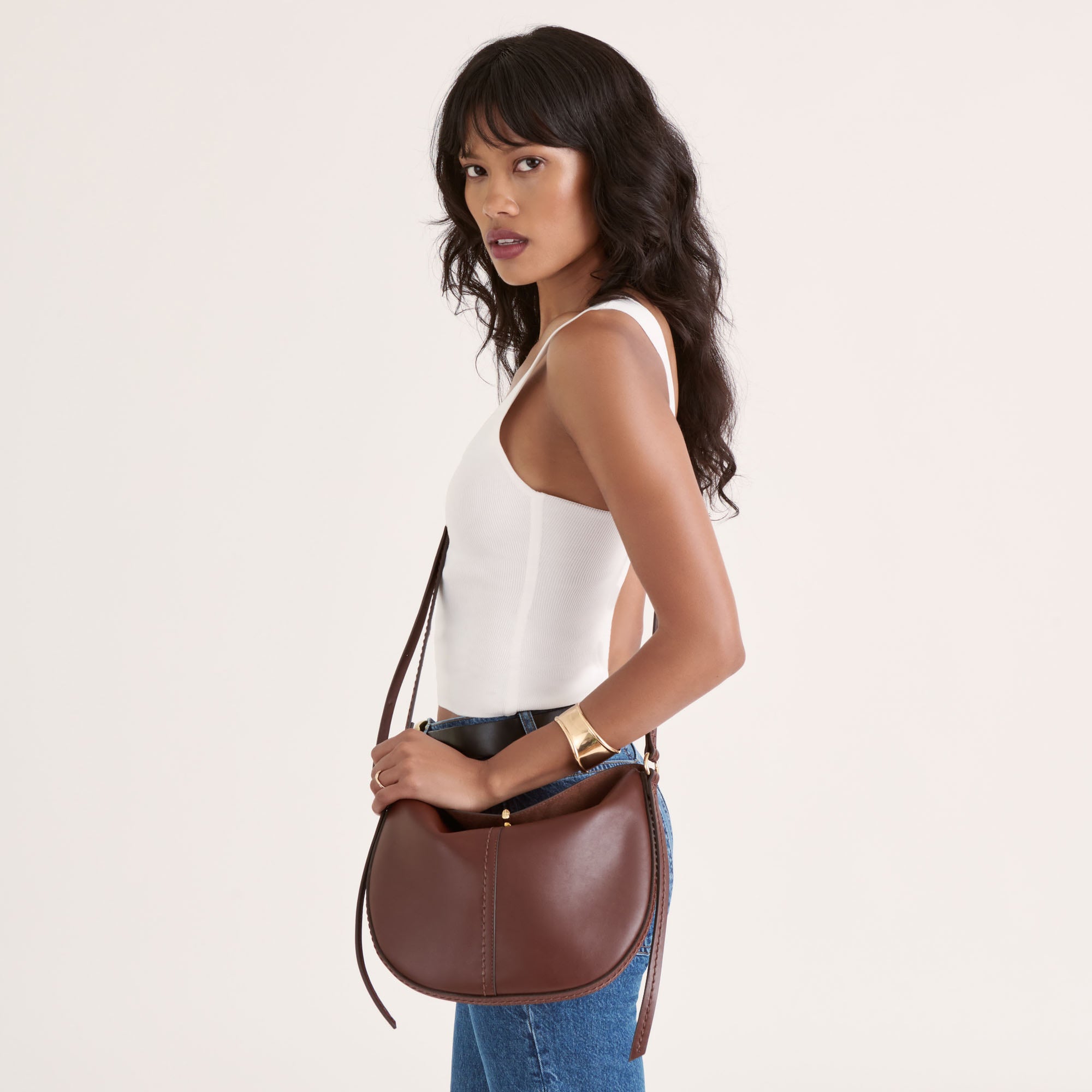 BURANO Genuine Brown Leather Crossbody Bag for Women - Stylish & Durable Handbag for Daily Use, Travel, and Work