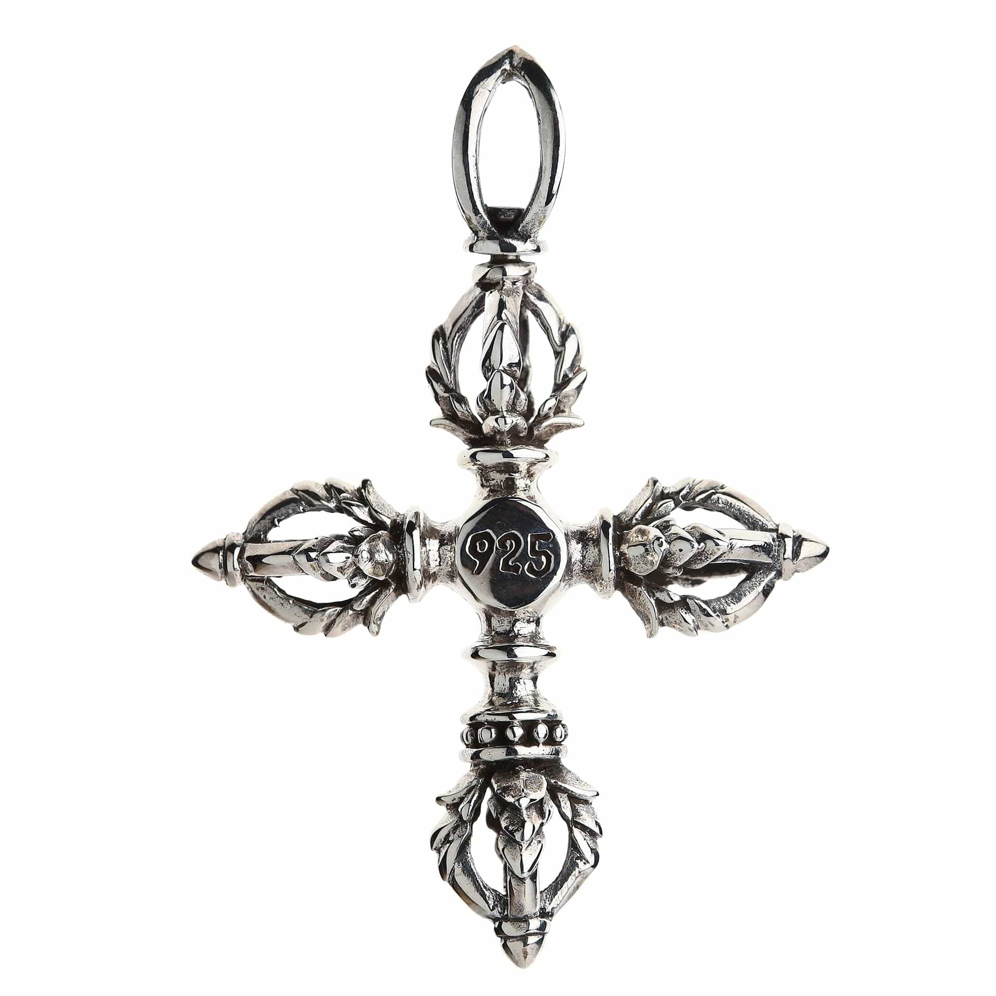 Tibetan Double Dorje Sterling Silver Pendant Necklace - Spiritual Buddhist Jewelry for Meditation & Protection - Perfect for Yoga, Prayer & Energy Healing