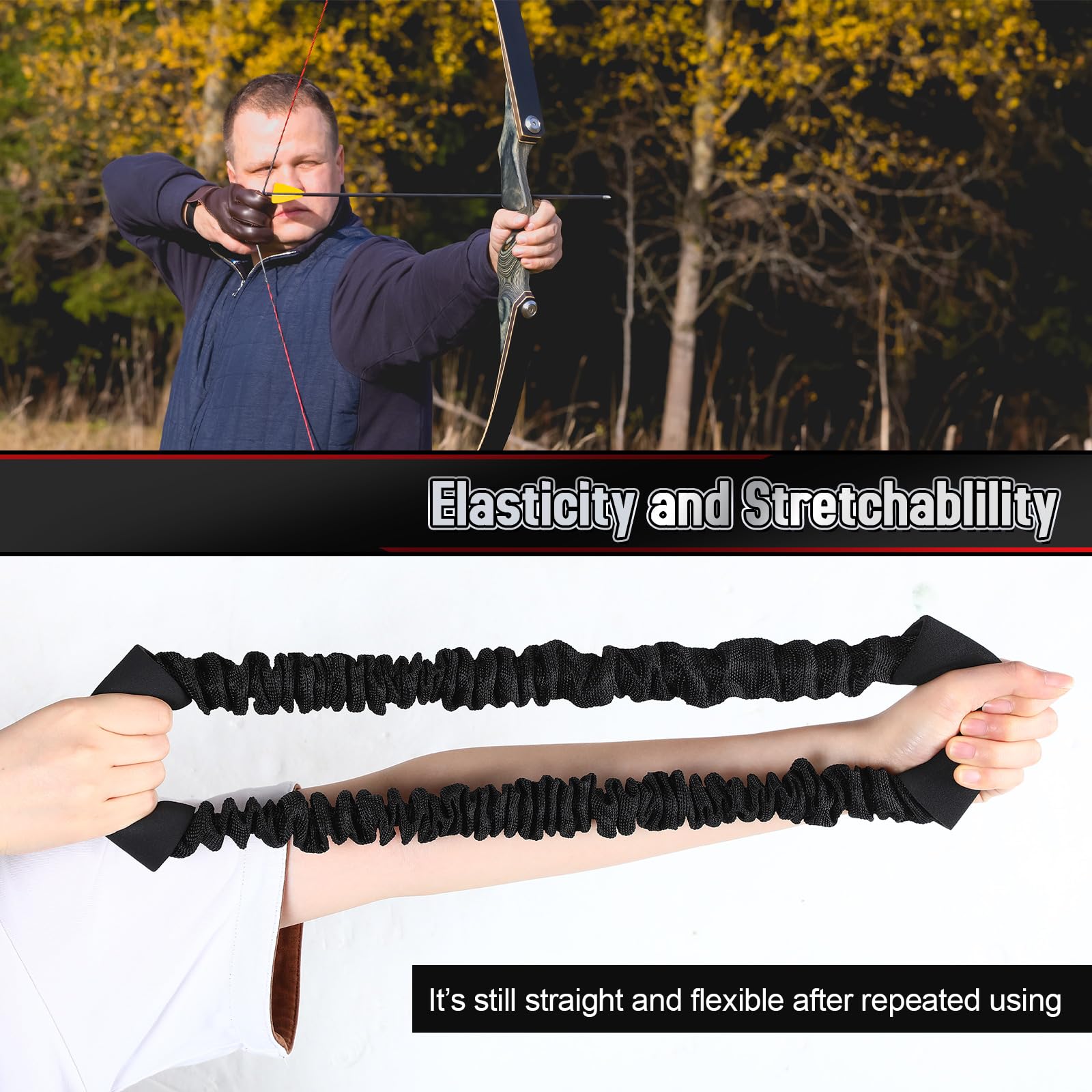 3-Piece Archery Bow Strength Trainer Set (30/40/50 Lbs) - Arm Exercise Resistance Bands for Bow Practice & Strength Training | Perfect for Home Gym, Outdoor Shooting & Crossbow Training