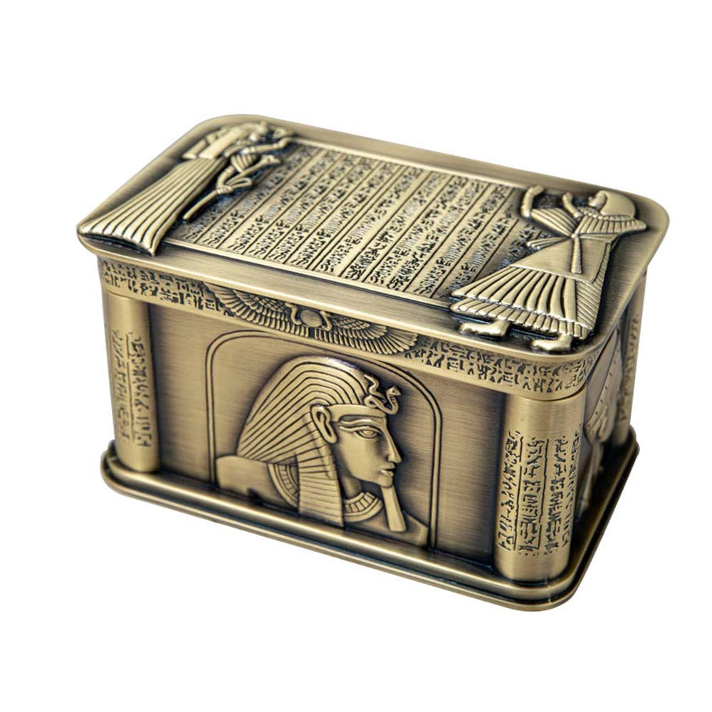 Egyptian Pharaoh Style Metal Jewelry Box - Elegant Storage Case for Rings, Earrings & Necklaces - Perfect Jewelry Gift Box for Women, Mothers & Girls - Great for Home Decor, Travel & Special Occasions