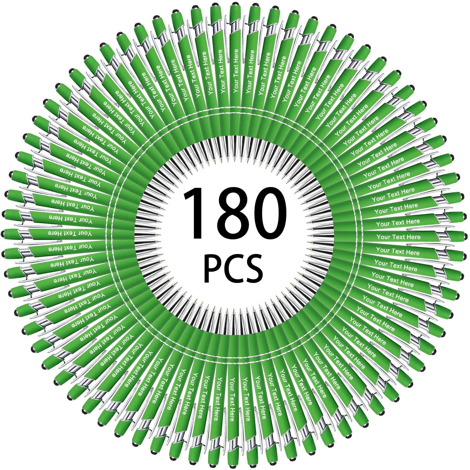 500 Bulk Custom Engraved Ballpoint Pens with Stylus Tip - Retractable Multi-Color Black Ink Pens for Business, Graduation, Journaling & Signatures | Perfect for Corporate Gifts, Office Use & School Supplies