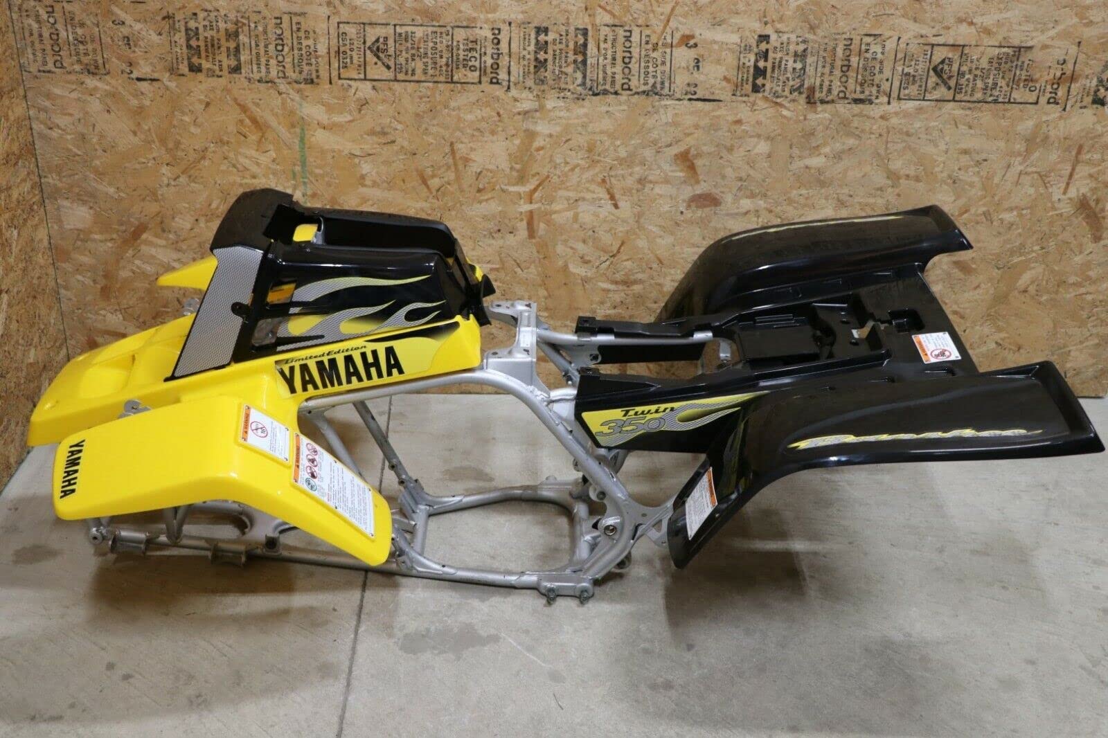 Yamaha Banshee Fenders, Gas Tank Plastic, Grill & Graphics Set - Black & Yellow (2003 Model) | Perfect for Off-Road Racing & ATV Customization