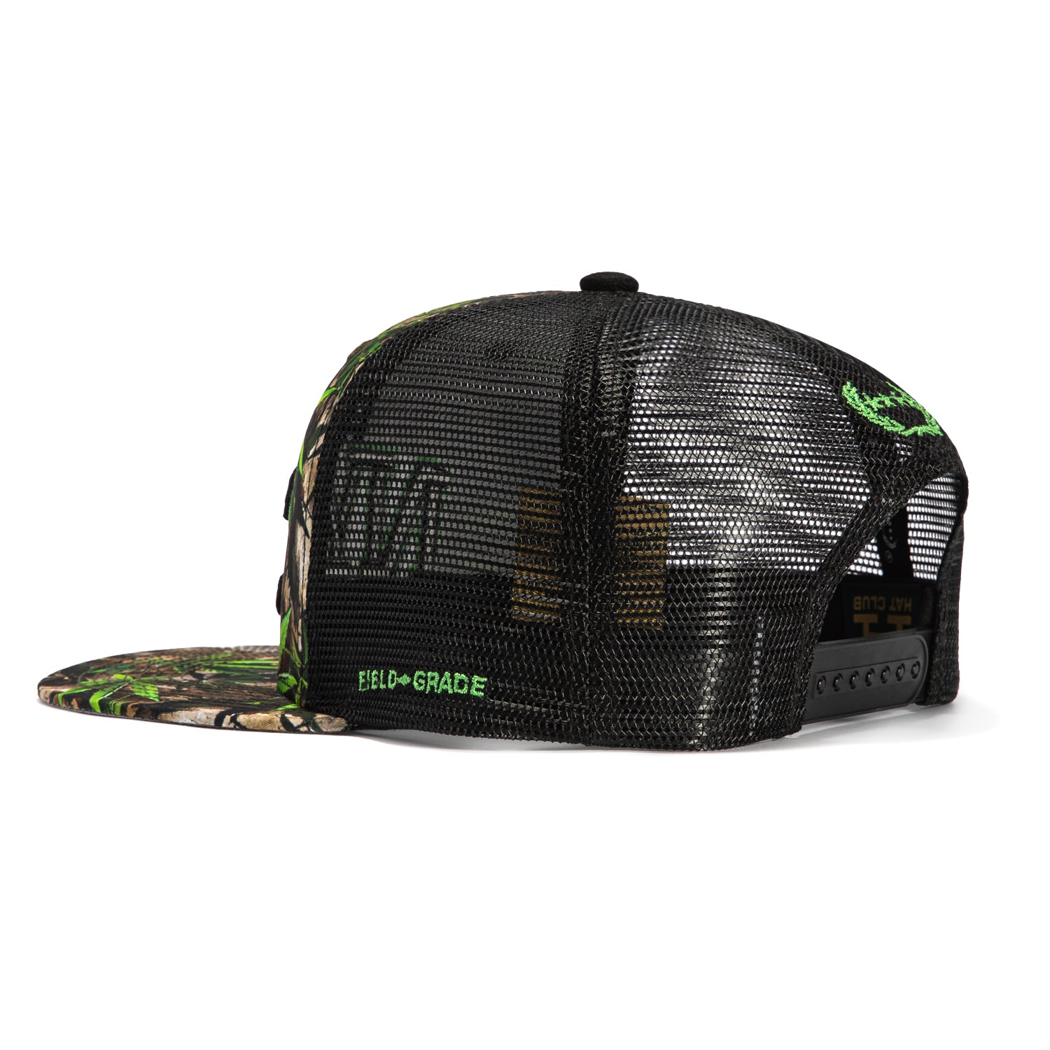 Field Grade New York City NYC Hat Club Logo Patch Trucker Snapback Hat - Realtree Camo Design - Perfect for Outdoor Adventures, Sports & Casual Streetwear