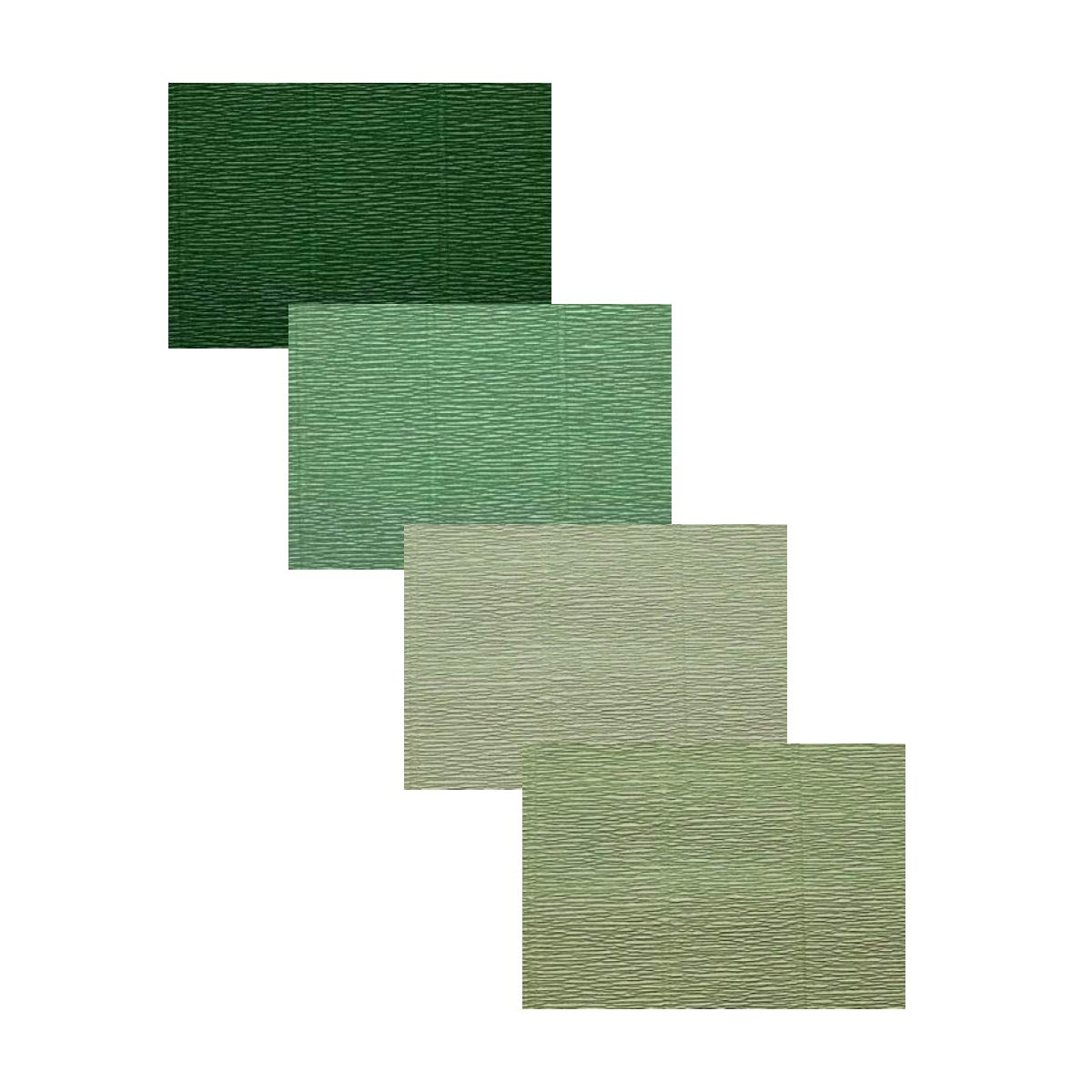 Premium Italian Crepe Paper Rolls - 4 Pack Greenery Set (180g) for DIY Crafts, Gift Wrapping, Party Decorations & Floral Arrangements