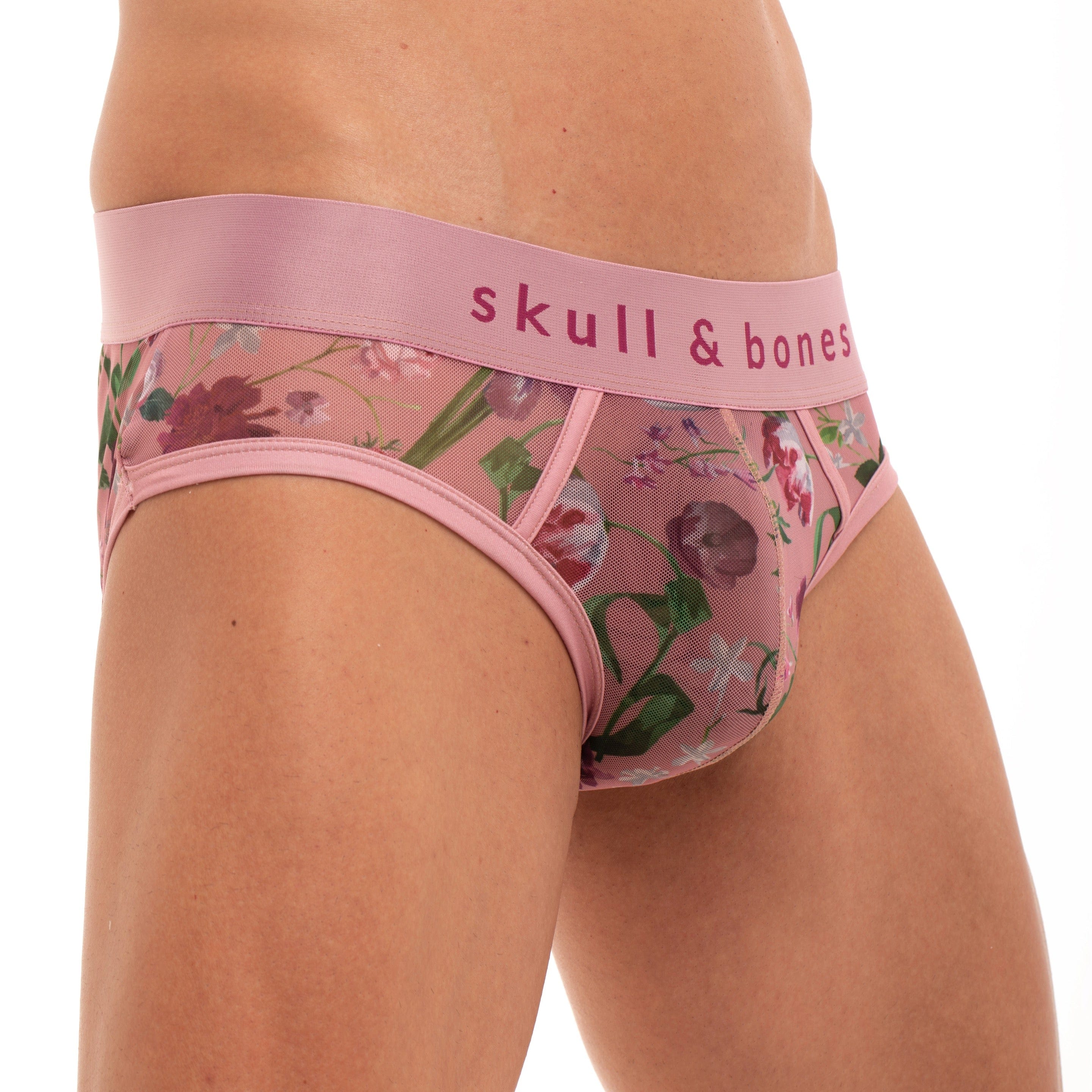 Dutch Floral Mesh Brief Pink - Comfortable Lace Underwear for Women, Breathable & Soft Panties, Perfect for Daily Wear, Sleep & Special Occasions
