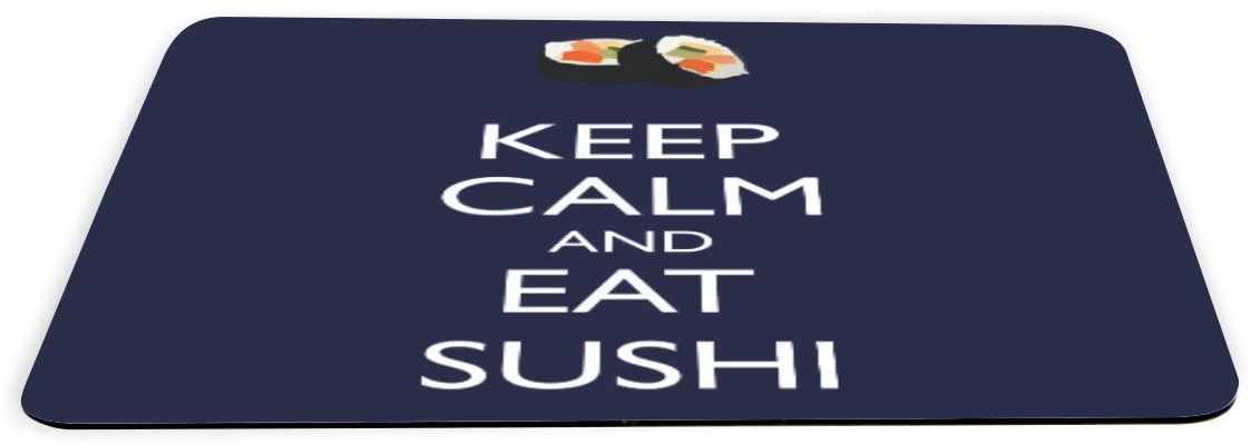 Keep Calm and Eat Sushi - Blue Lightning Series Gaming Mouse Pad with Non-Slip Base | Perfect for PC, Laptop, Office & Esports Gaming