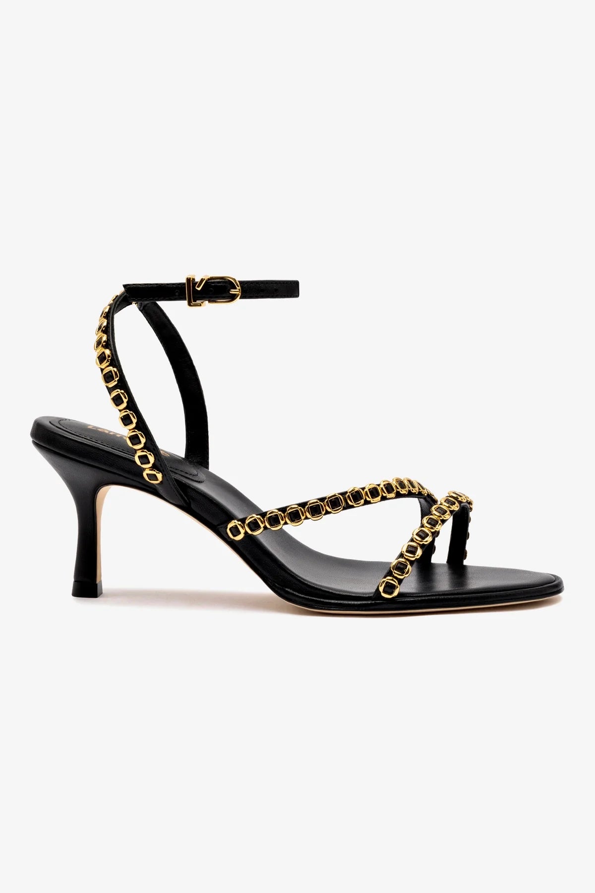 Milanina Black Leather Mini Sandal - Women's Comfortable Casual Sandals for Summer, Beach, and Outdoor Walking