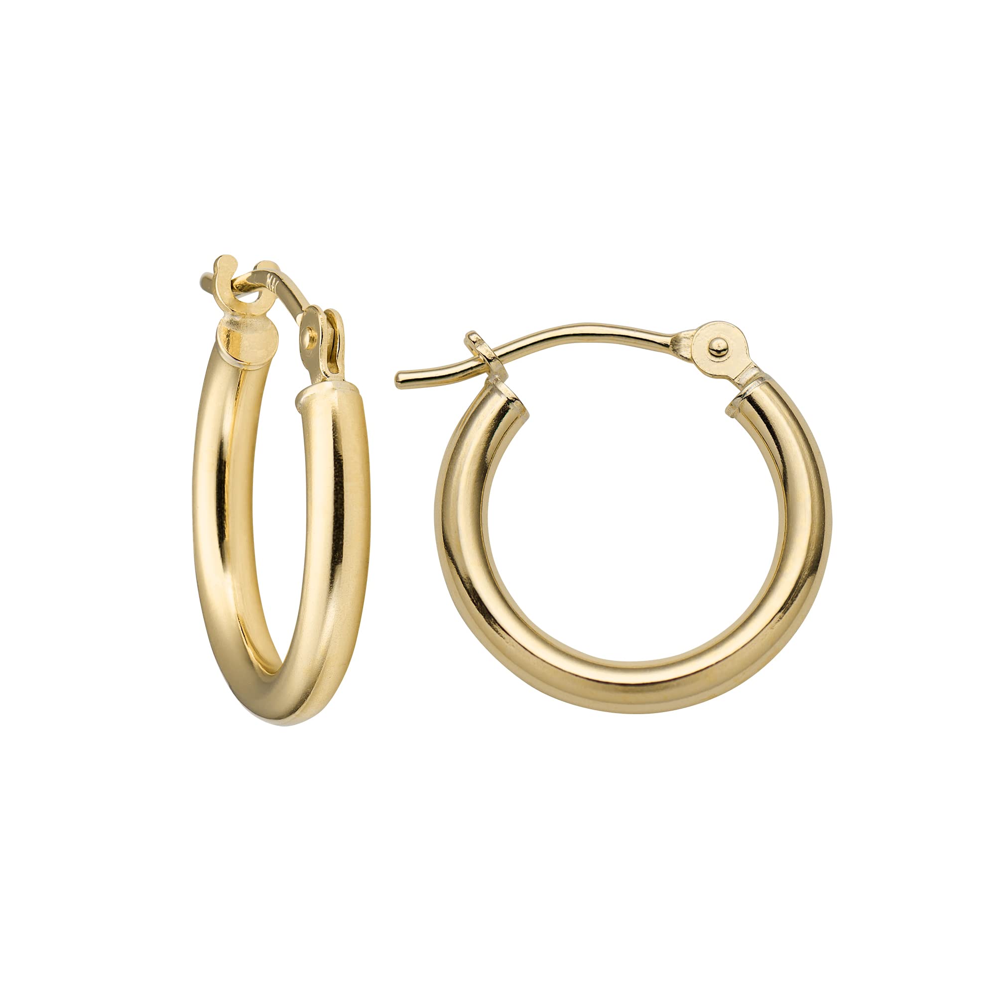MAZZERI 14k Solid Gold Hoop Earrings for Women & Men - Hypoallergenic Real Gold Hoops, Yellow & White Gold Options, Made in USA | Perfect for Everyday Wear, Gifts & Special Occasions