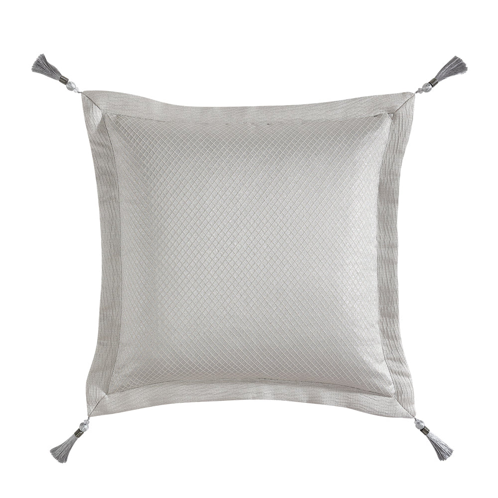 Emerson Ivory European Pillowcase by Davinci - Luxury 100% Cotton Decorative Pillow Cover for Sofa, Bed, Couch - Home Decor & Living Room Accessories