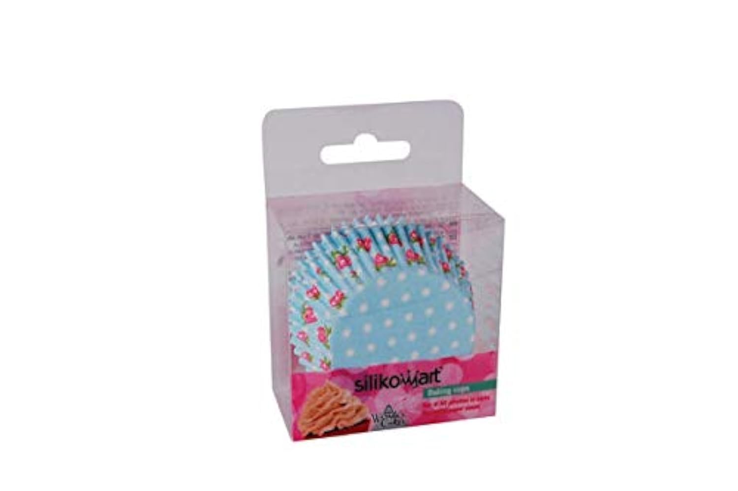 Silikomart 50-Pack Blue Flower Baking Cups - Disposable Paper Muffin Liners for Cupcakes, Cakes & Desserts - Perfect for Birthday Parties, Weddings & Home Baking