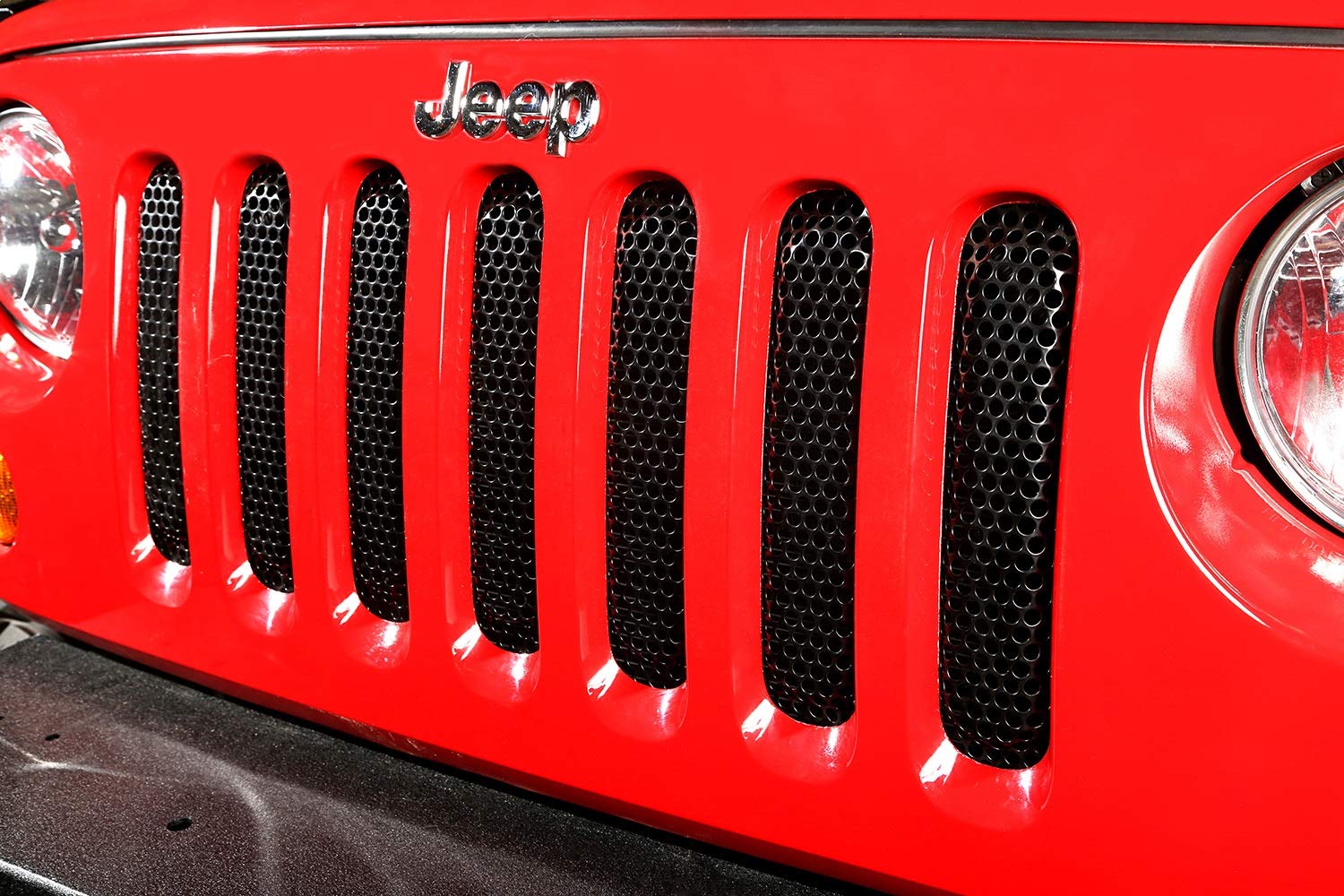Rugged Ridge Black Grille Insert 11401.32 for 2007-2018 Jeep Wrangler JK - Off-Road Protection & Custom Style Upgrade for Jeep Enthusiasts