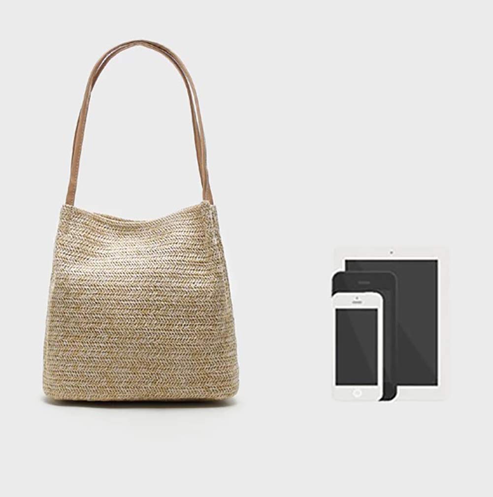 Aphoraeny Straw Beach Bag - Large Woven Tote Handbag for Women, Summer Shoulder Purse with Bucket Design, Perfect for Pool, Vacation, and Outdoor Activities