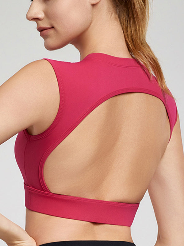 ZASUWA Women's Sexy Solid Color Backless Padded Cropped Tank Top - Perfect for Summer Outfits, Beachwear, and Night Out Fashion