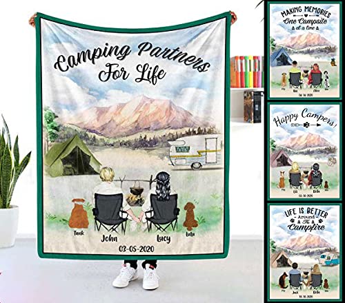 Personalized Camping Blankets for Couples - Custom Camping Blankets for Besties & Partners - Unique Gifts for Husband, Wife & Camping Lovers - Perfect for Outdoor Adventures, Picnics & Cozy Nights by the Fire