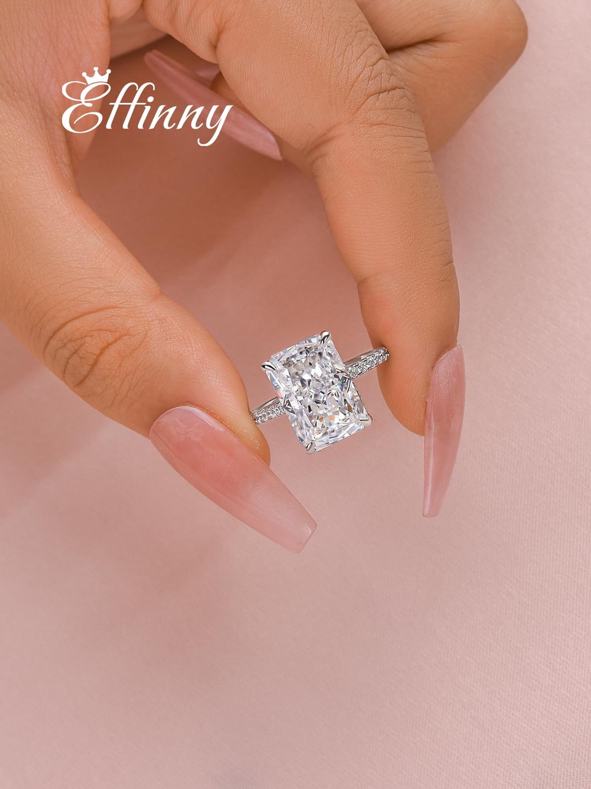 3.5/7.0 Carat Radiant Cut Simulated Diamond Engagement Ring for Women - 925 Sterling Silver Wedding Promise Ring - Perfect for Proposals, Anniversaries & Special Occasions