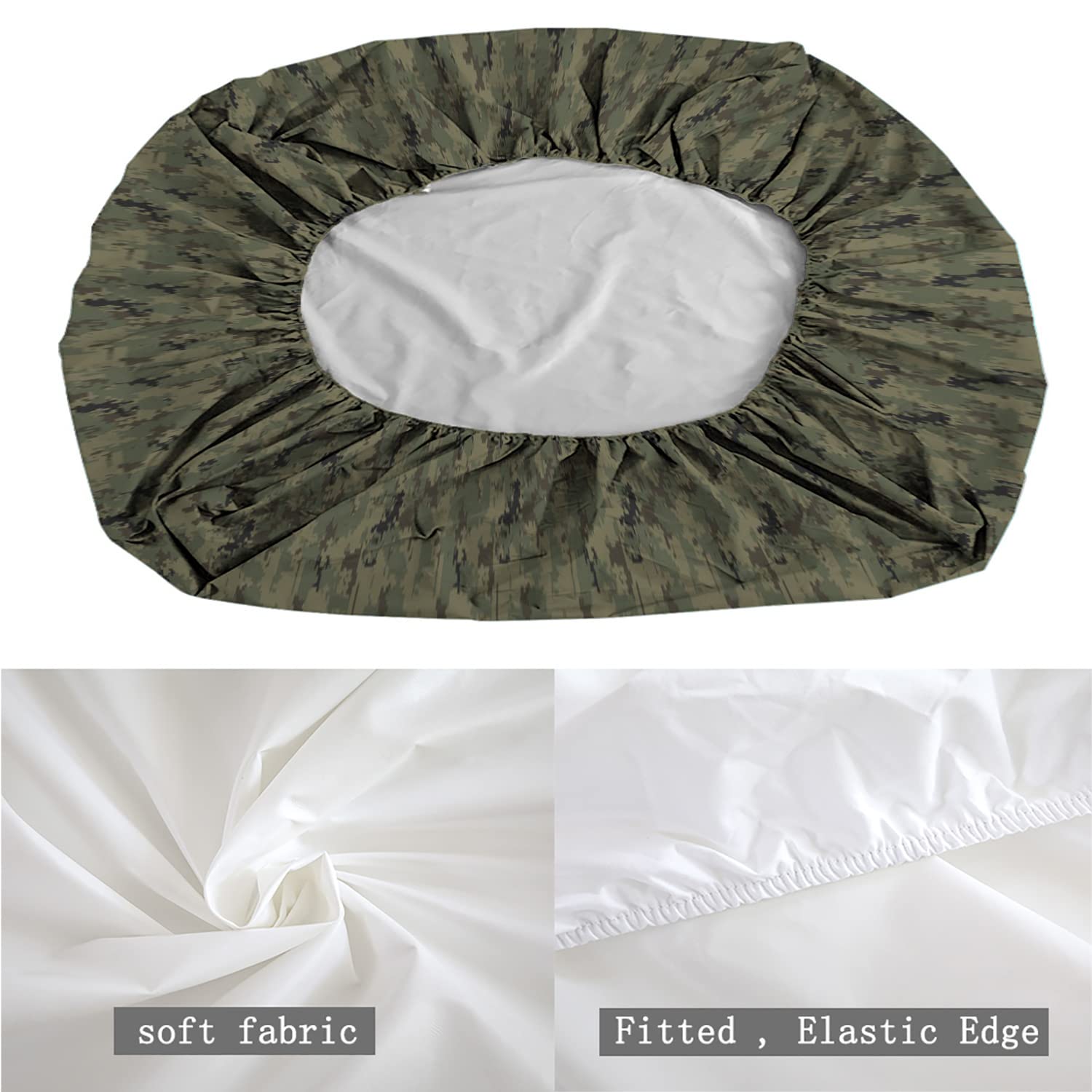 Camouflage Twin/Twin XL Fitted Bed Sheets - Jungle Camo Pattern Ultra Soft Breathable 2-Piece Bedding Set (Army Green) | Perfect for Kids Rooms, Military Themed Decor & Outdoor Enthusiasts