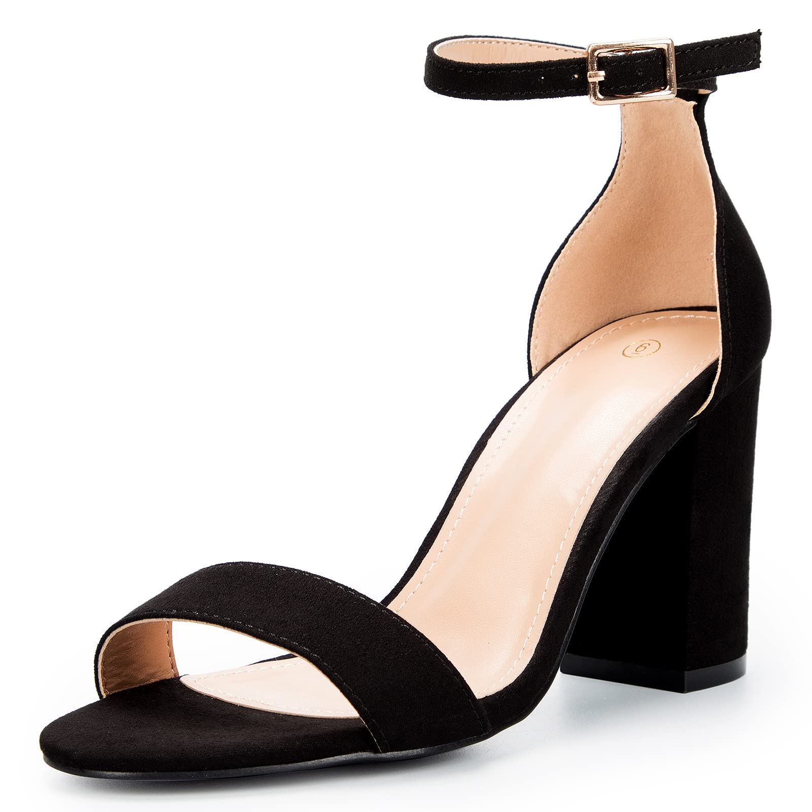 COASIS Women's Chunky Block Heels Open Toe Ankle Strap Sandals 3.5 Inch High Heels - Perfect for Summer Weddings, Date Nights & Office Wear