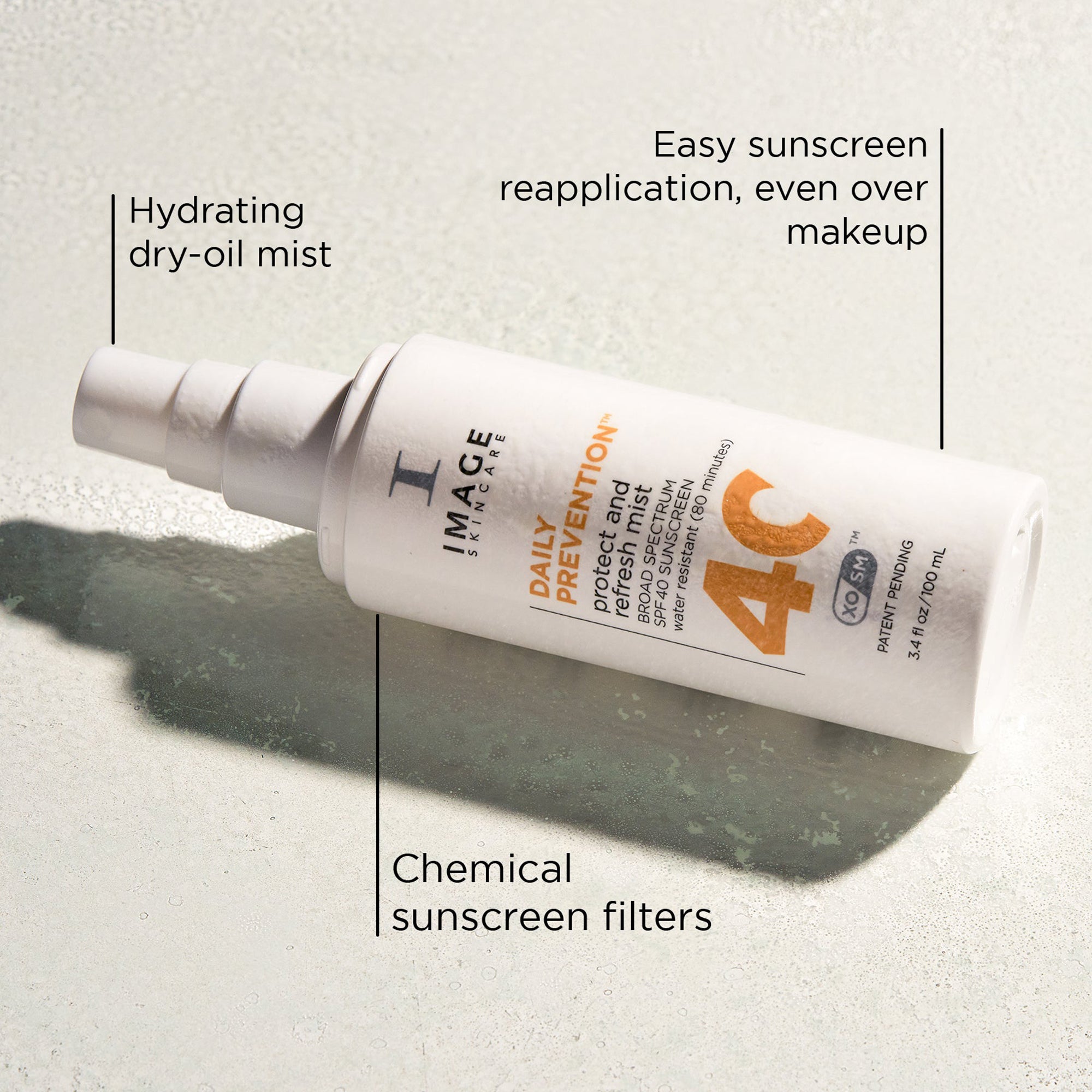 Image Skincare Daily Prevention Protect and Refresh Mist SPF 40 - Hydrating Facial Sunscreen Spray for All-Day UV Protection & Skin Refreshment | Perfect for Outdoor Activities, Travel & Daily Skincare Routine