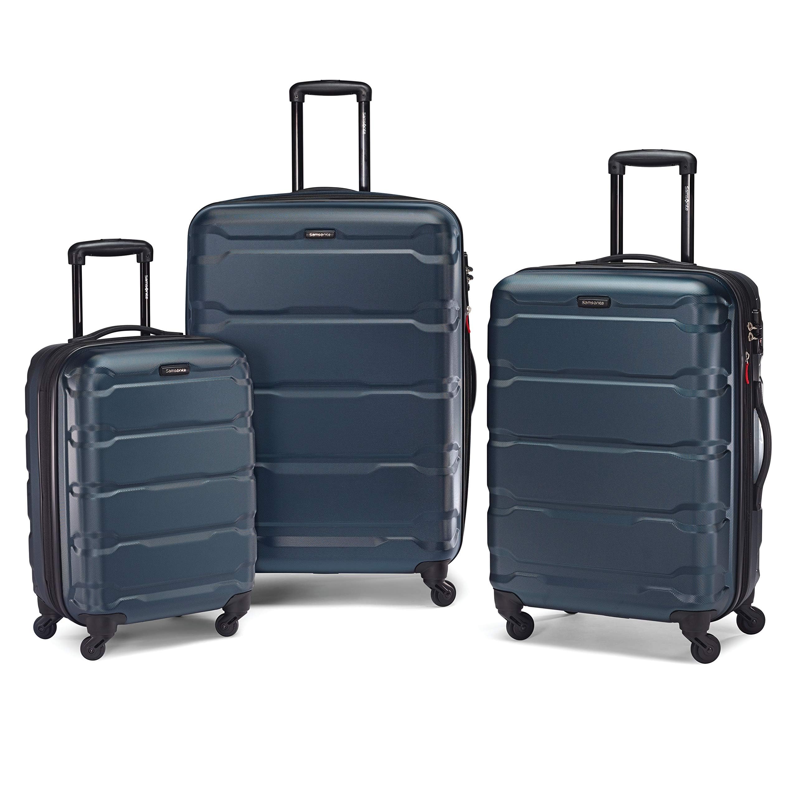 Samsonite Omni PC Hardside Expandable Luggage Set with 360° Spinner Wheels - 3-Piece (20/24/28 Inch) Teal Blue Suitcase for Travel, Business Trips & Vacations