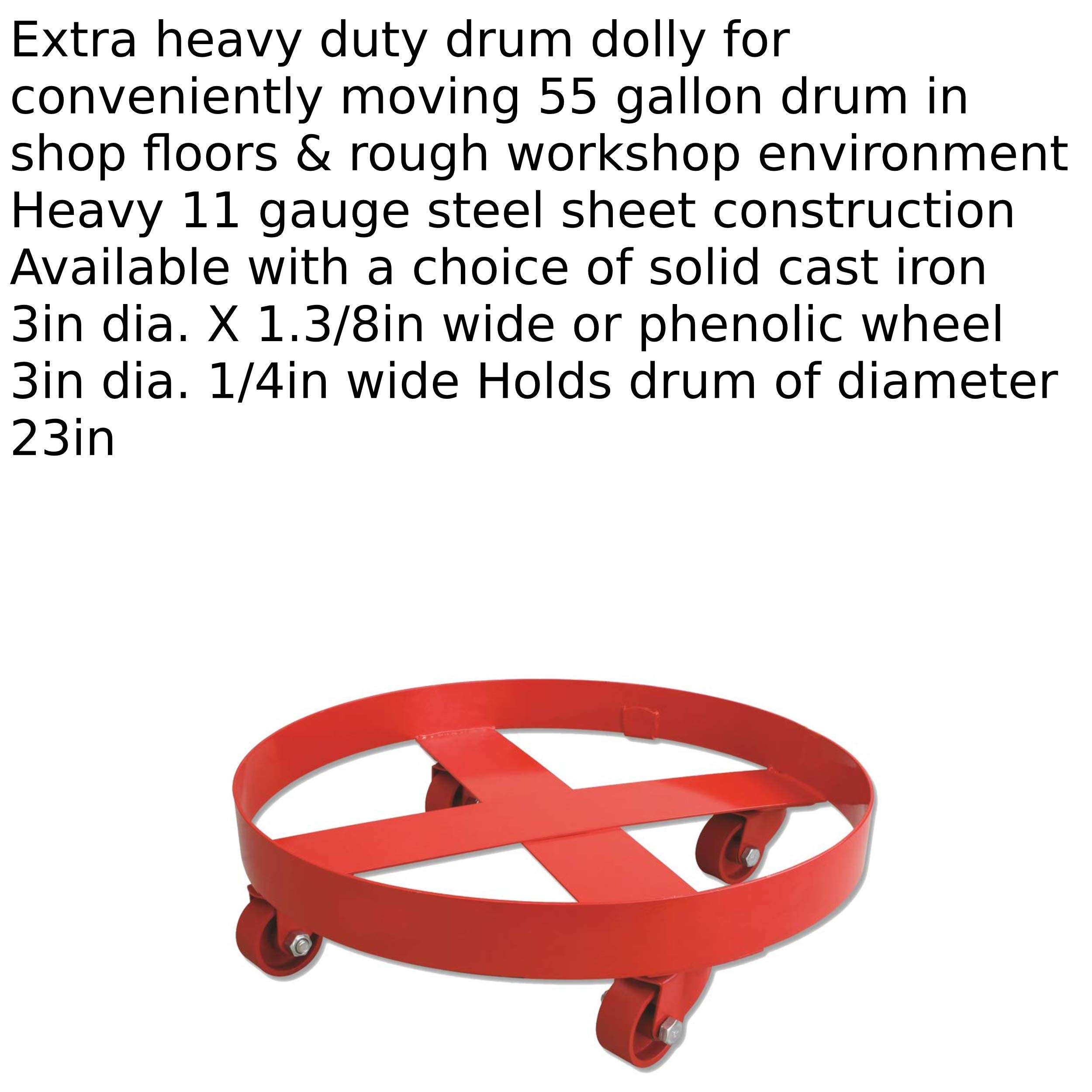 Heavy Duty Drum Dolly with 400 lb Capacity - 55 Gallon Barrel Mover for Industrial & Warehouse Use