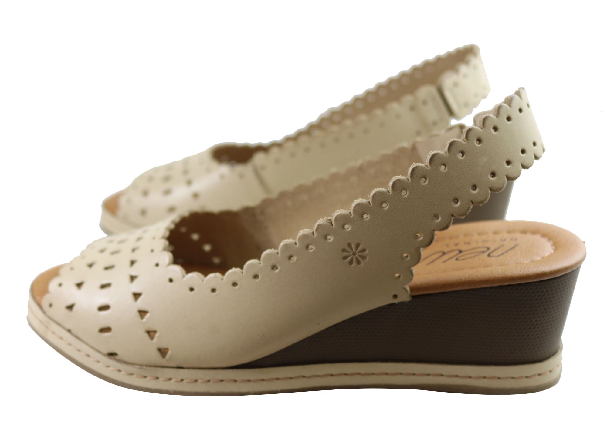 Emberly Women's Leather Wedge Sandals - Handmade in Brazil - Comfortable Summer Shoes for Beach, Vacation & Casual Outfits