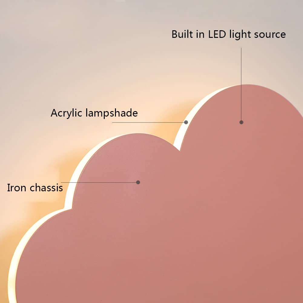 Cloud-Shaped LED Wall Lamp for Kids Bedroom - Cute PVC Night Light, Indoor Wall Sconce with Soft Lighting for Nursery, Bedside & Wall Decor (White) - Perfect for Bedtime Stories & Cozy Nighttime Ambiance