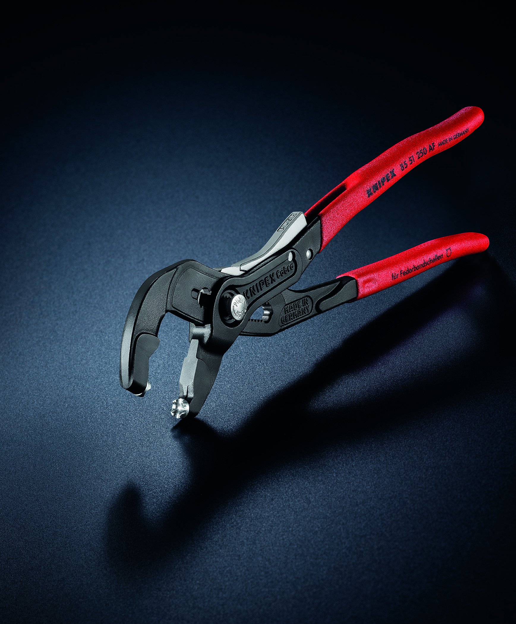 KNIPEX 8551250AF Spring Hose Clamp Pliers with Lock - Professional Automotive Hose Clamp Removal Tool for Mechanics and DIY Car Repair