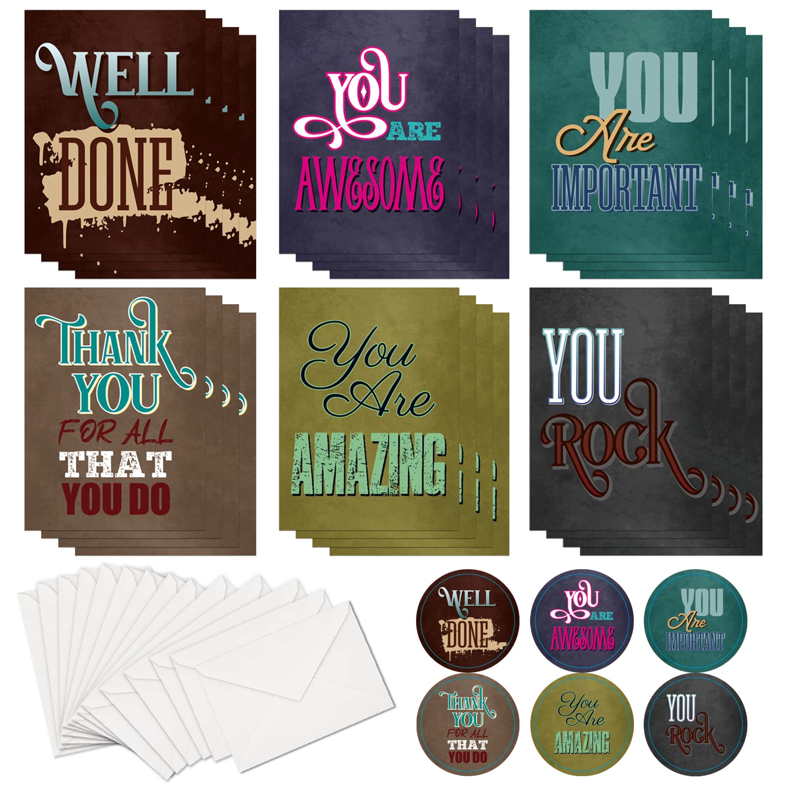 **24 Pack Employee & Teacher Appreciation Cards with Envelopes - Bulk Thank You Cards for Coworkers, Nurses Week, Volunteers - Gratitude Gifts for Office, School & Healthcare Staff**    *(Perfect for Employee Recognition, Teacher Gifts, Nurse Appreciation Week & Volunteer Thank You Notes!)*