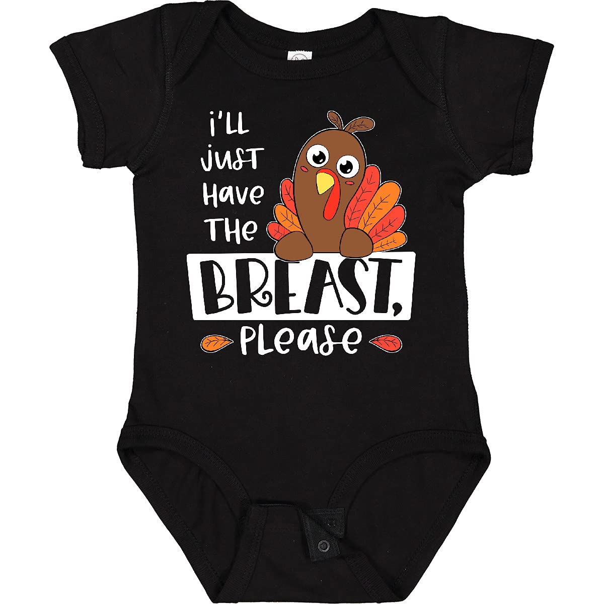 Inktastic 'I'll Just Have the Breast, Please' Cute Turkey Baby Bodysuit - Soft Cotton Onesie for Thanksgiving & Holiday Family Photos