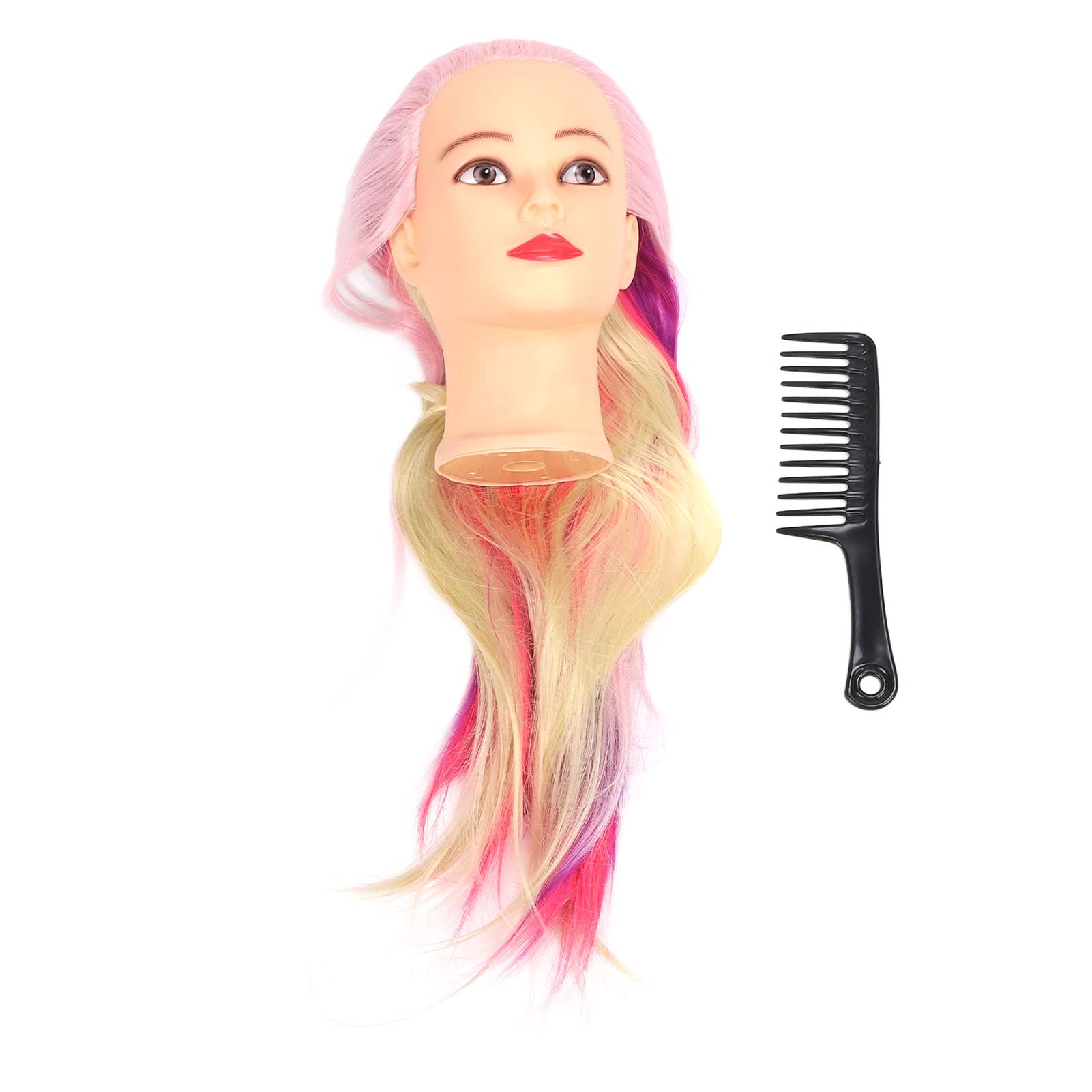 Professional Mannequin Head for Hairstyling Practice - Durable Pyrofilament Fiber Training Head with Detachable Comb | Perfect for Beauty Salon, Cosmetology School & Home Hairdressing Training
