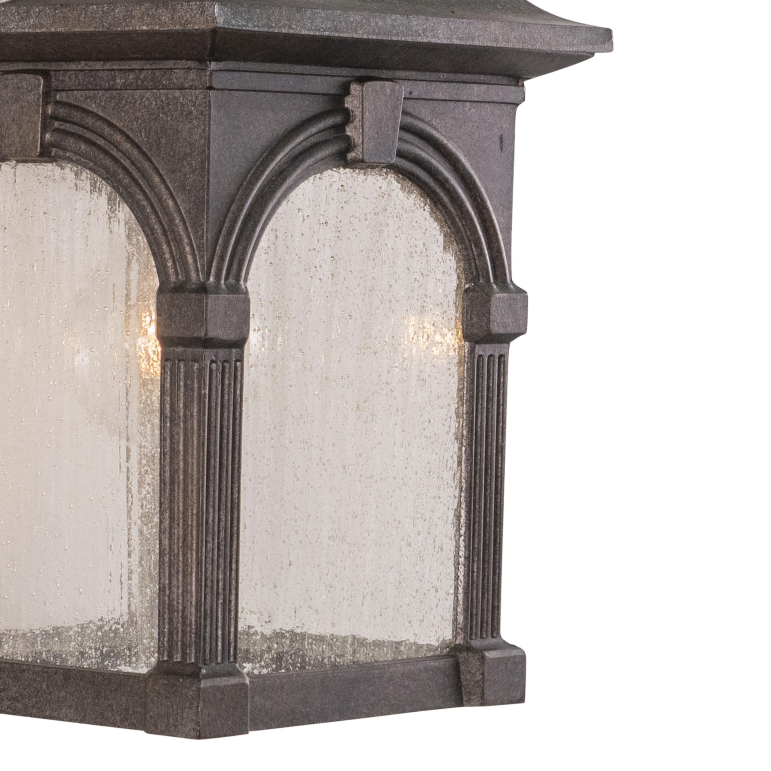 VAXCEL Essex Aluminum 1-Light Pewter Outdoor Wall Lantern with Clear Glass - Perfect for Porch, Patio, Garden and Exterior Home Lighting