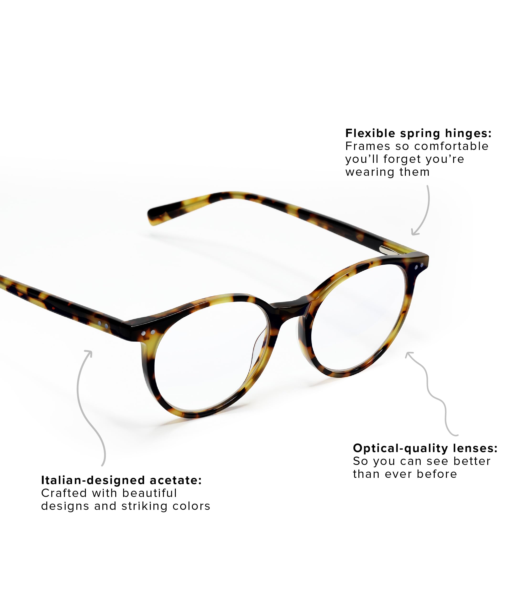 Eyebobs Case Closed Premium Blue Light Blocking Reading Glasses for Women & Men - Round Computer Glasses with Anti-Glare Lenses for Office Work, Screen Time & Digital Eye Strain Relief
