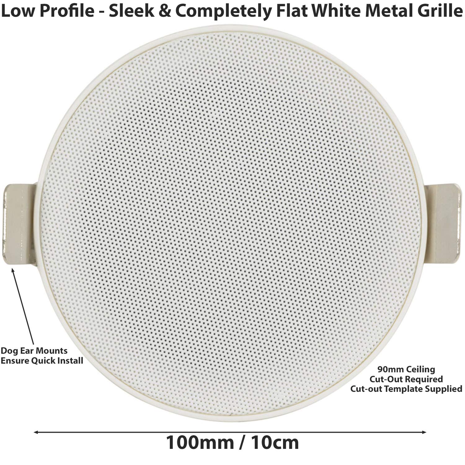 Premium Bluetooth Ceiling Speaker System - 4 Low Profile Stereo Speakers & PRO Amplifier - Wireless HiFi Sound for Home Theater, Restaurants, Cafes, Pubs & Retail Stores - Perfect Background Music & Entertainment Audio Solution