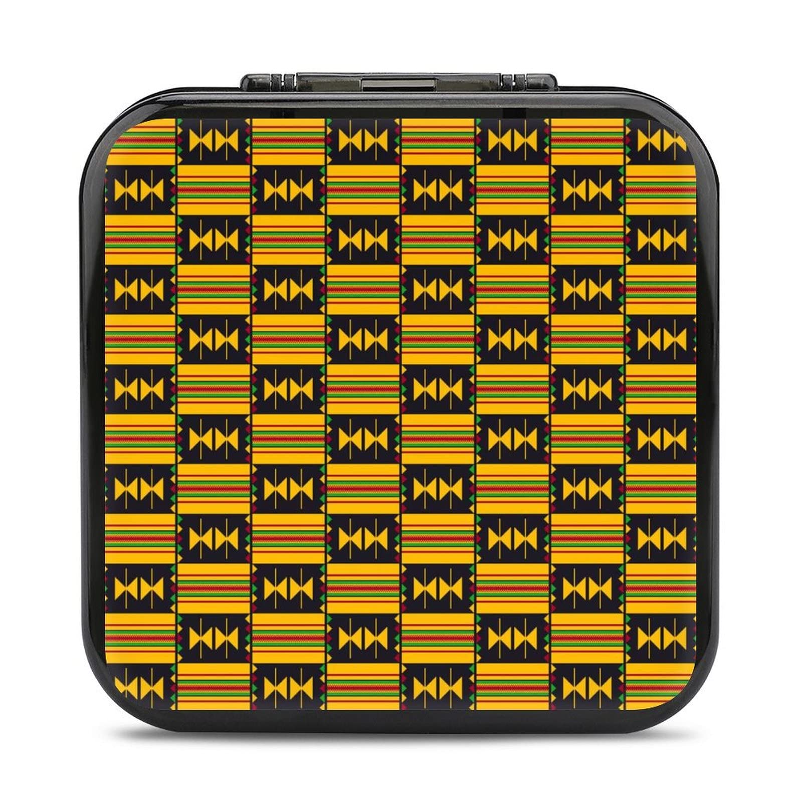 Premium African Kente Cloth Card Case - 24 Slot Storage Box for Nintendo Switch Games & Trading Cards - Durable & Stylish Gaming Accessory for Travel & Home Organization