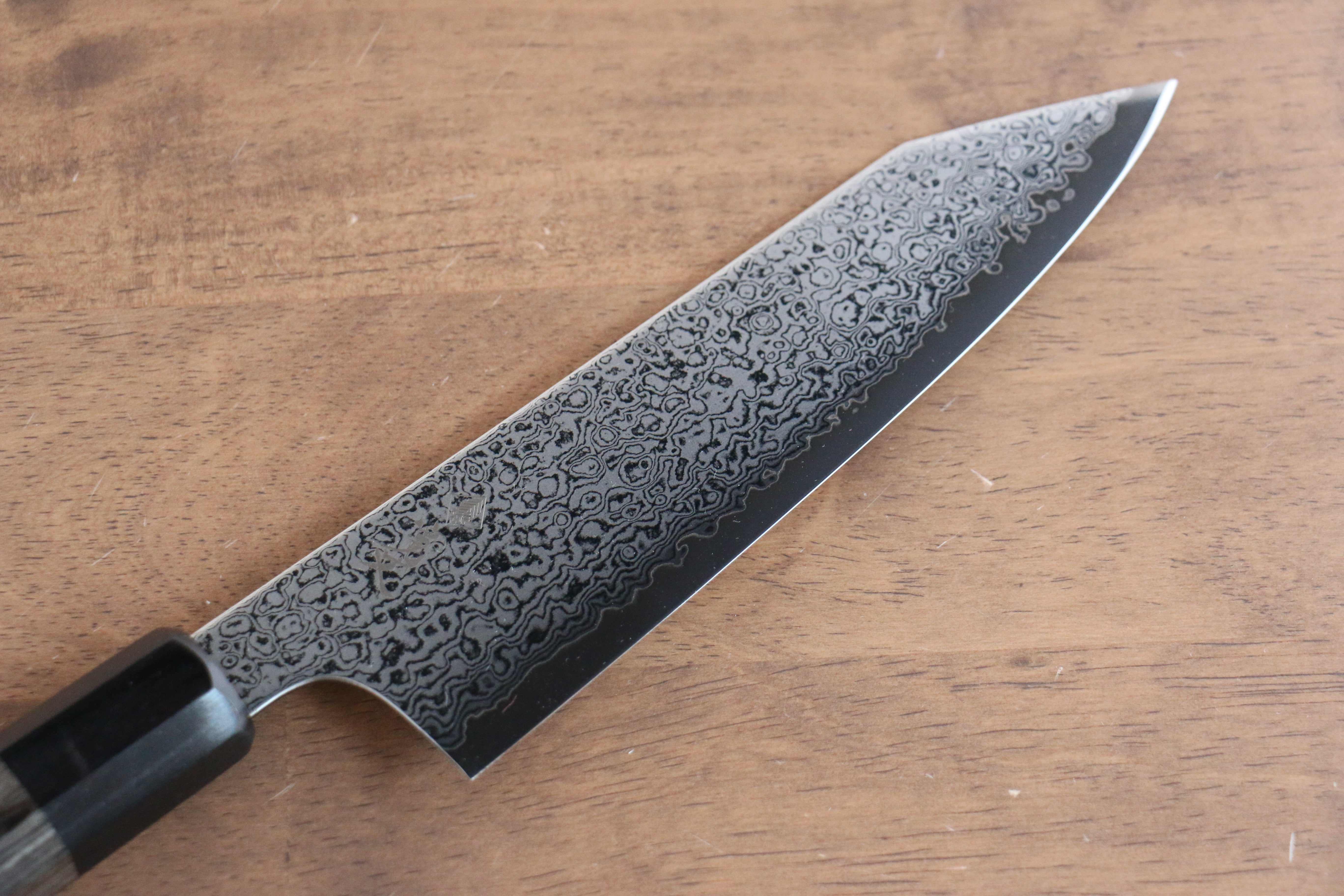 Premium Kanjyo VG10 Damascus Kiritsuke Santoku Knife 180mm - Gray Pakkawood Handle - Japanese Kitchen Knife for Slicing, Dicing & Chopping Vegetables, Meat & Fish - Perfect for Home Chefs & Professional Kitchens