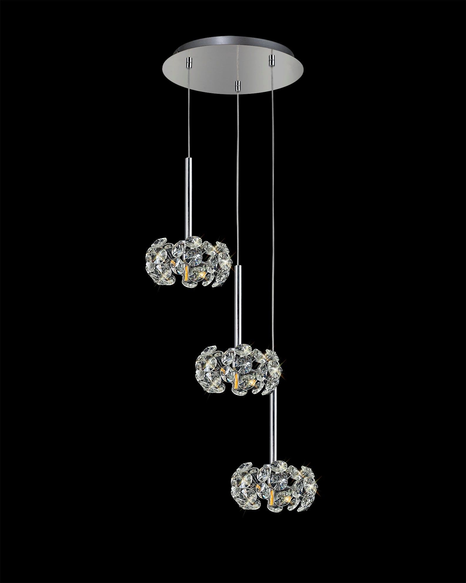 Bellagio 3/6/13Lt G9 Linear Pendant Light Fixture - Polished Chrome Finish with Crystal Shade for Modern Dining Room, Kitchen Island & Living Room Lighting