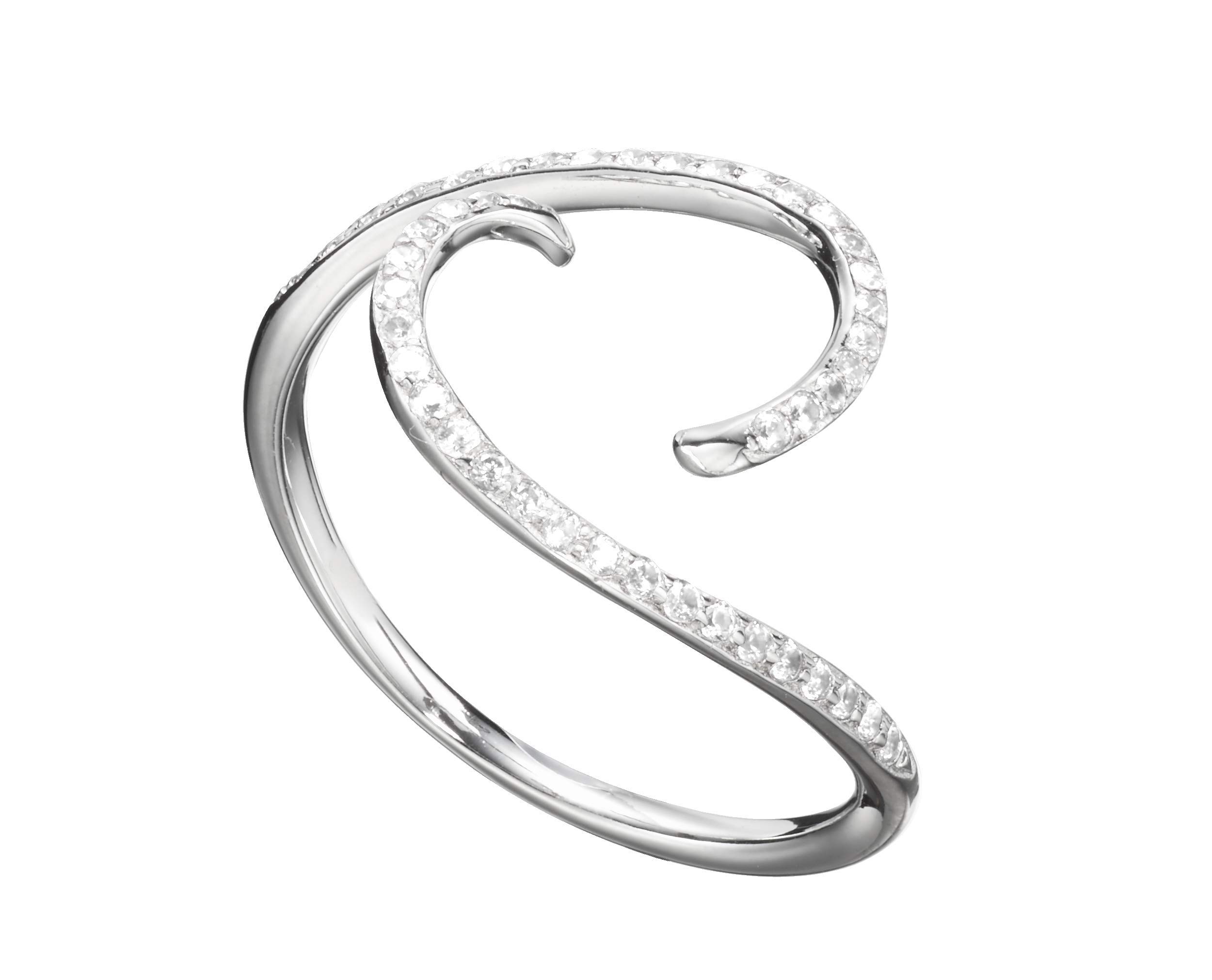 Majade Diamond Alternative Engagement Ring - 14K White Gold Handmade Wedding Band, April Birthstone Minimalist Ring | Unique Non-Traditional Jewelry for Proposals, Anniversaries & Special Occasions