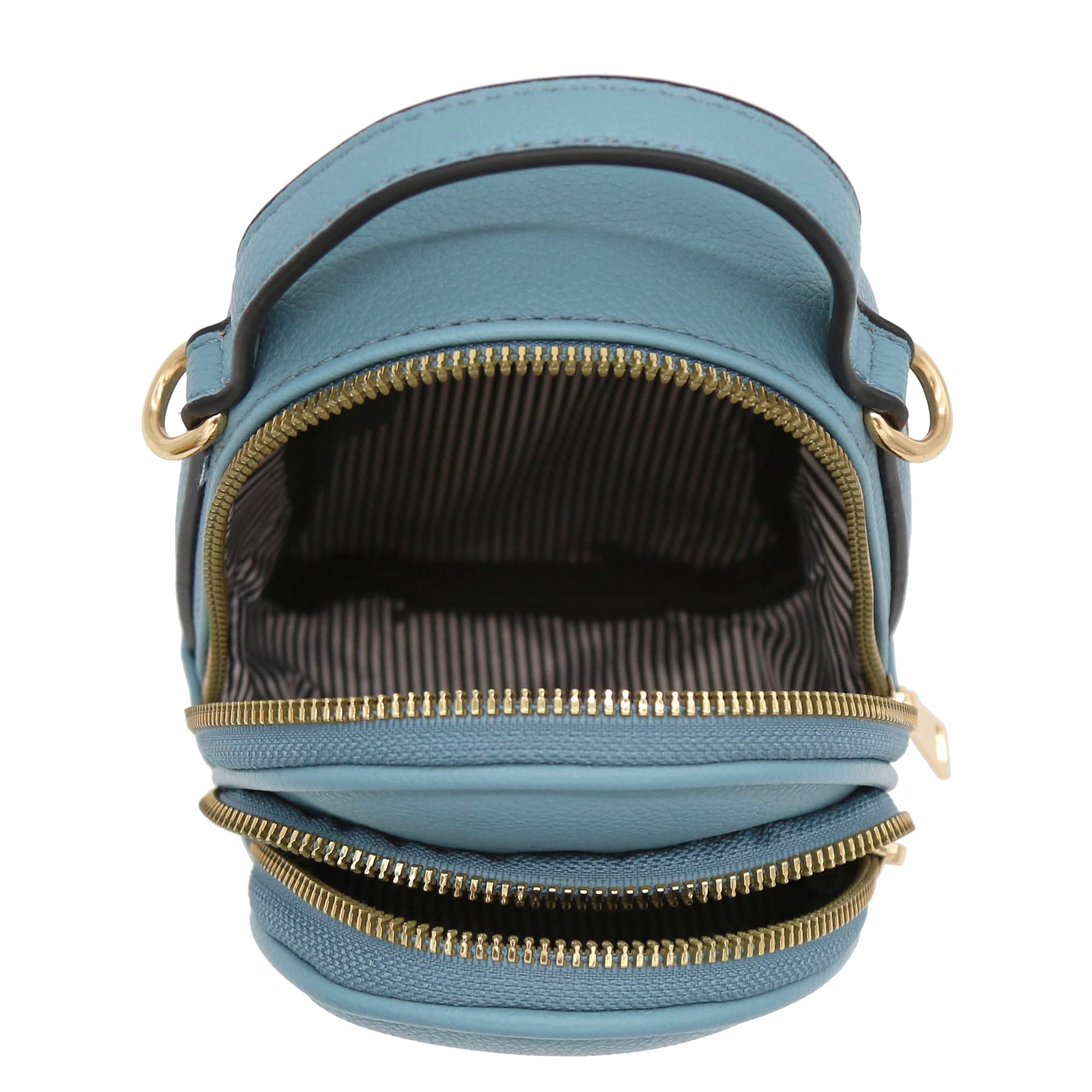 Stylish Two Compartment Mini Oval PU Leather Crossbody Bag for Women - Perfect for Everyday Use, Travel & Shopping