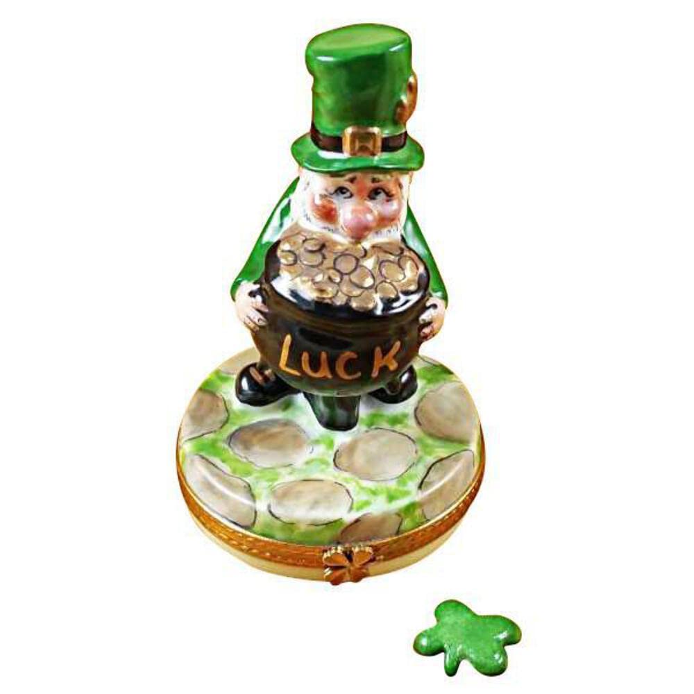 Authentic Limoges Leprechaun Porcelain Box - Handcrafted French Keepsake Gift for St. Patrick's Day, Collectors & Home Decor