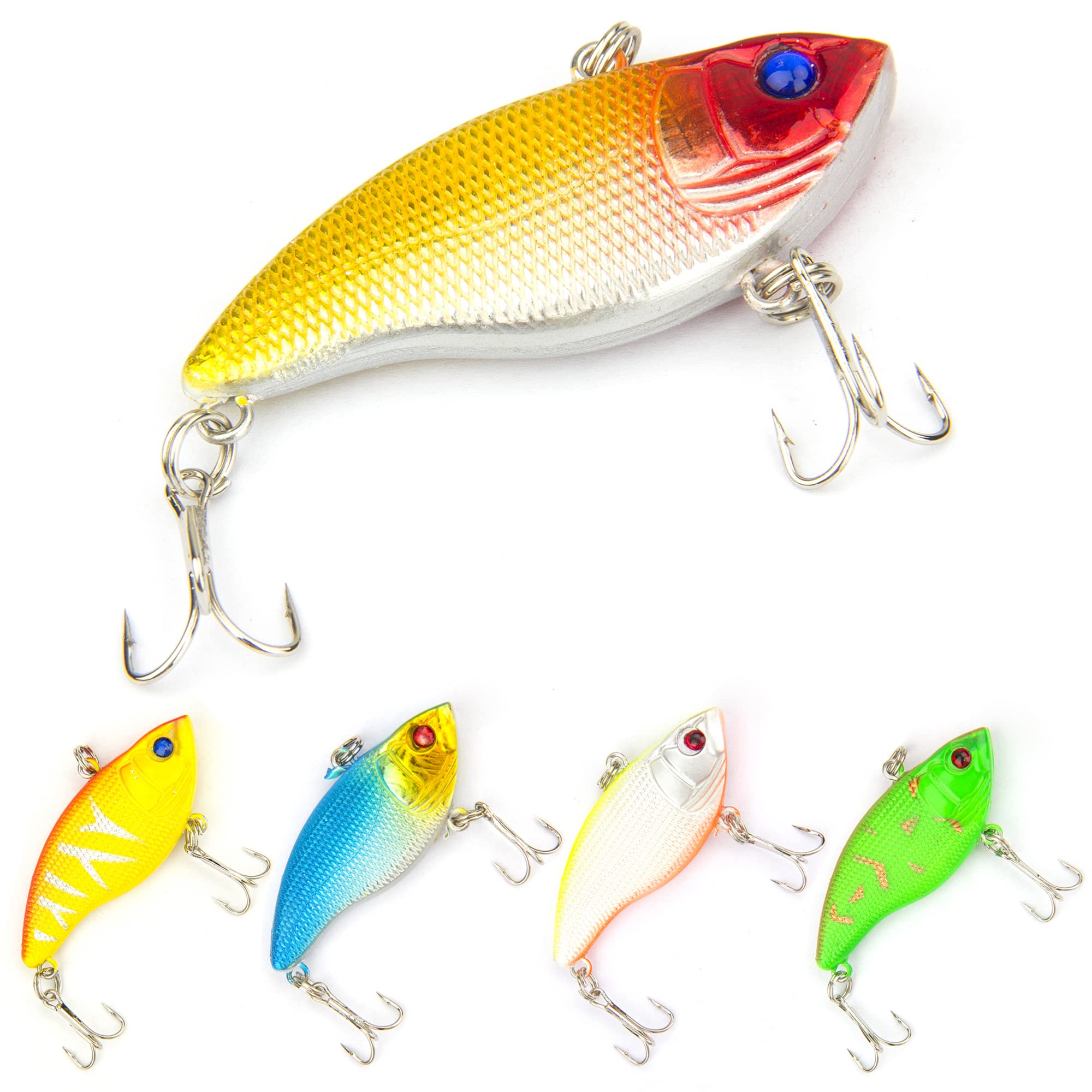Rooster Tail Bass Trout Lures with Feathers - Fishing Spinner Baits Kit for Bass & Trout