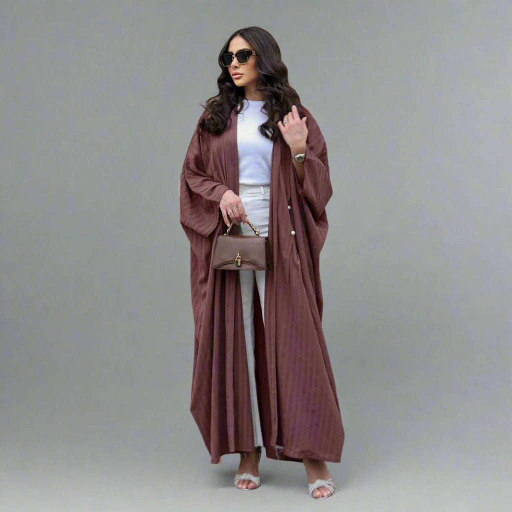 Muslim Women's Free Size Cardigan Open Abaya Dress - Modest Islamic Clothing for Prayer, Home & Outdoor Wear