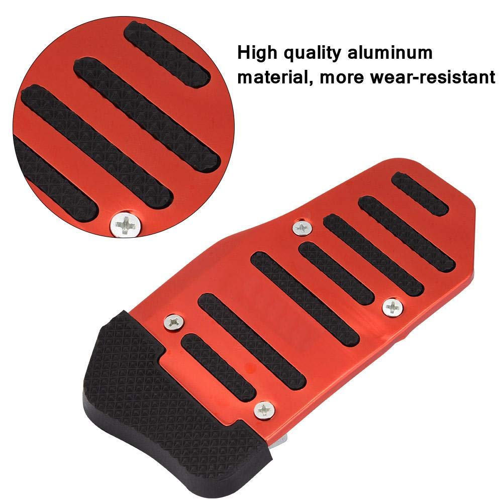 Racing Pedal Covers for Automatic Cars - Non-Slip Brake & Accelerator Pad Cover, Alloy Design in Red - Enhance Driving Safety & Style for AT Vehicles
