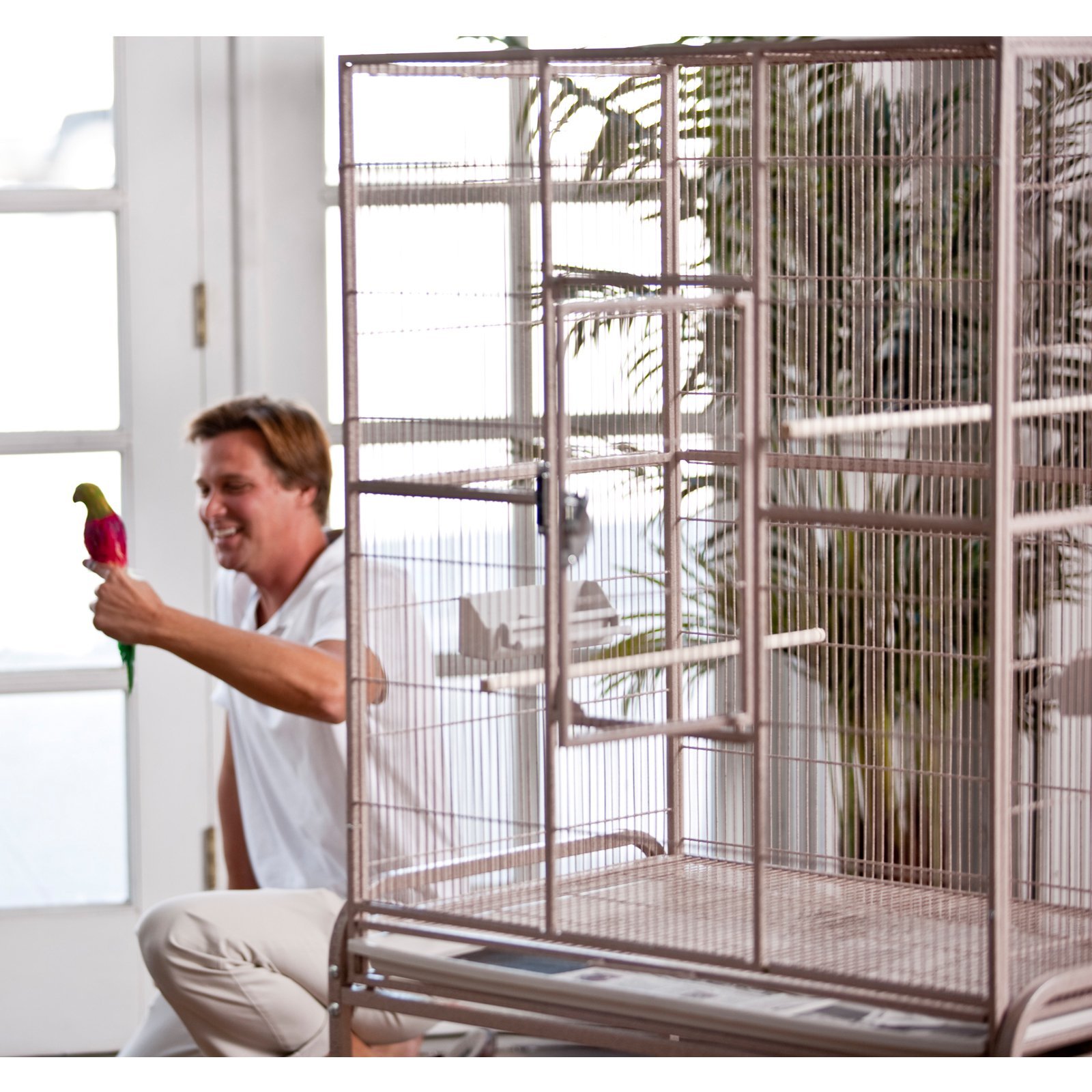 Blue Bird Cage for Small Birds - Perfect for Home, Office, or Outdoor Use