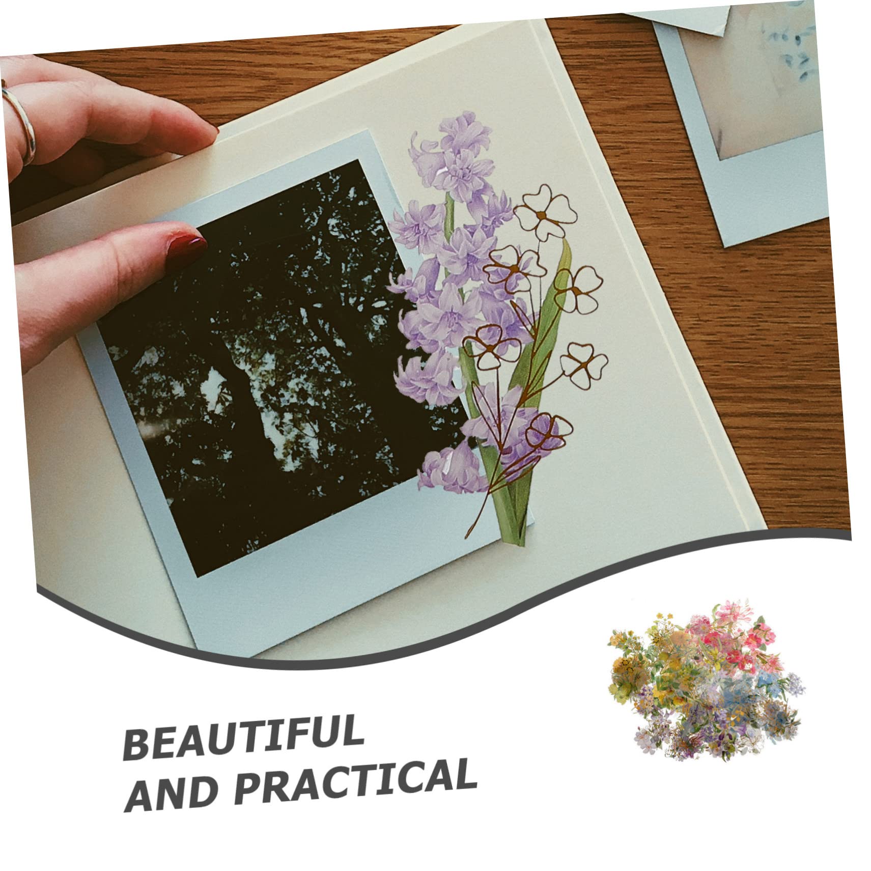 NUOBESTY 160pcs Floral Decorative Stickers - Waterproof Scrapbooking Stickers for Journal, Planner, Water Bottle - Perfect for DIY Crafts, Scrapbooking, and Personalizing Accessories