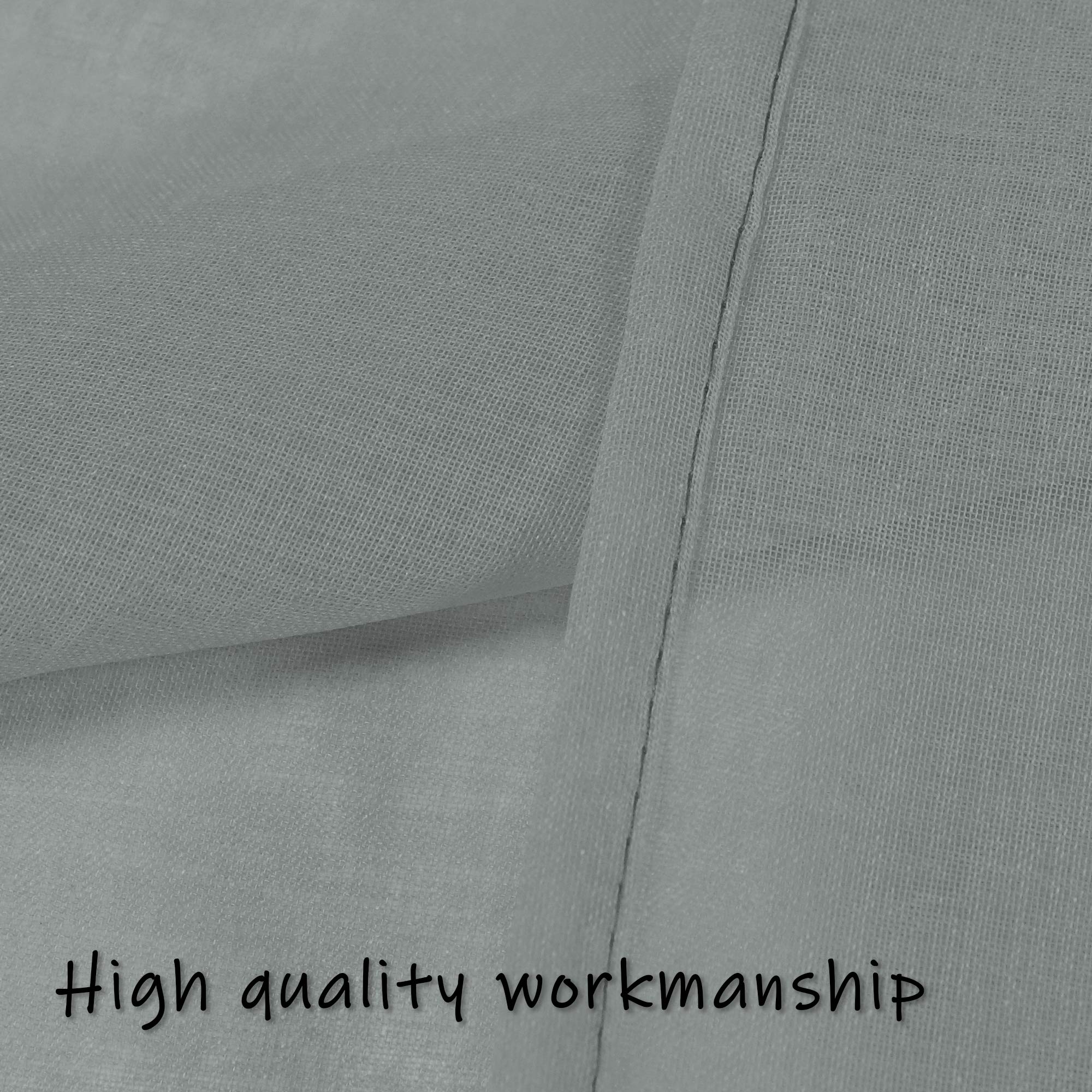 Grey Sheer Kitchen Curtains 36 Inch Length - Rod Pocket Tier Cafe Curtains, Linen Look Semi-Sheer Drapes for Privacy - Perfect for Basement, Bathroom & Small Windows (34x36 Inches) | Ideal for Kitchen Decor, Half Window Covering & Home Aesthetic