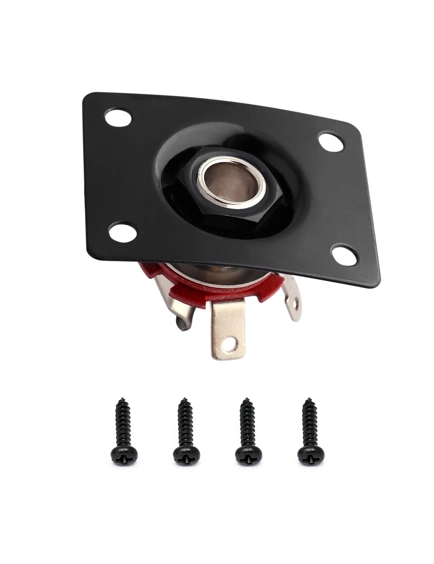 Metallor Output Input Jack Plate Socket for Tele SG Style Electric Guitar - Replacement Black - Perfect for Guitar Repair & DIY Upgrades