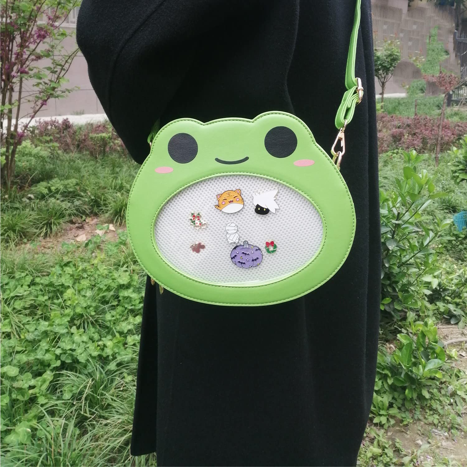 Elallin Cute Cartoon Frog Crossbody Bag for Women - Stylish Shoulder Purse & Backpack for Daily Use, Travel, School, and Shopping