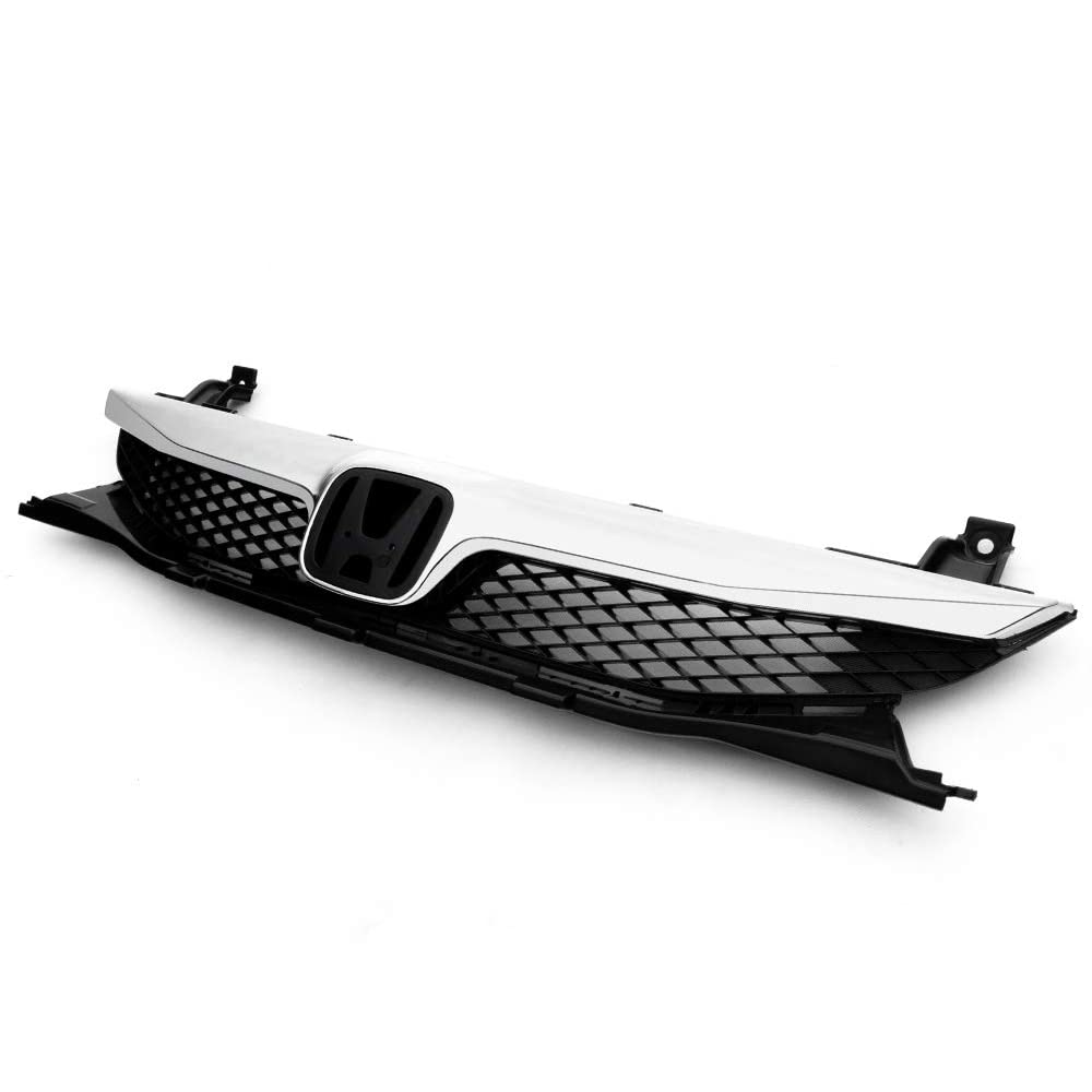 G-PLUS Chrome Front Bumper Grille Trim for 2009-2011 Honda Civic Sedan | Replacement Grill Insert HO1200198 71121SNAA50 | Car Exterior Upgrade & Customization Accessory
