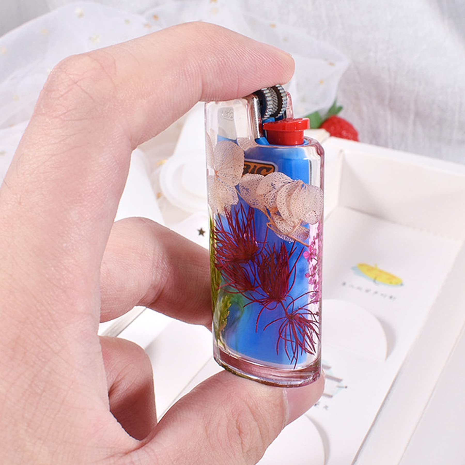 Cayway 10 PCS Lighter Case Resin Molds Set - 3 PCS Epoxy Resin Casting Molds with Sequins & Dried Flowers for DIY Crafts, Jewelry Making, and Unique Gift Ideas - Perfect for Home Decor, Party Favors, and Personalized Accessories